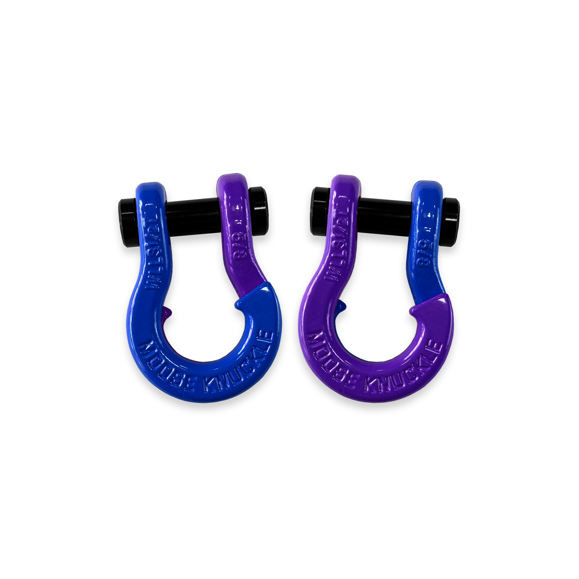 Moose Knuckle Offroad, 5/8 Recovery Towing Split Shackles Blue Balls / Grape Escape, Working Load Limit 7000 lb, Model FN000025-070