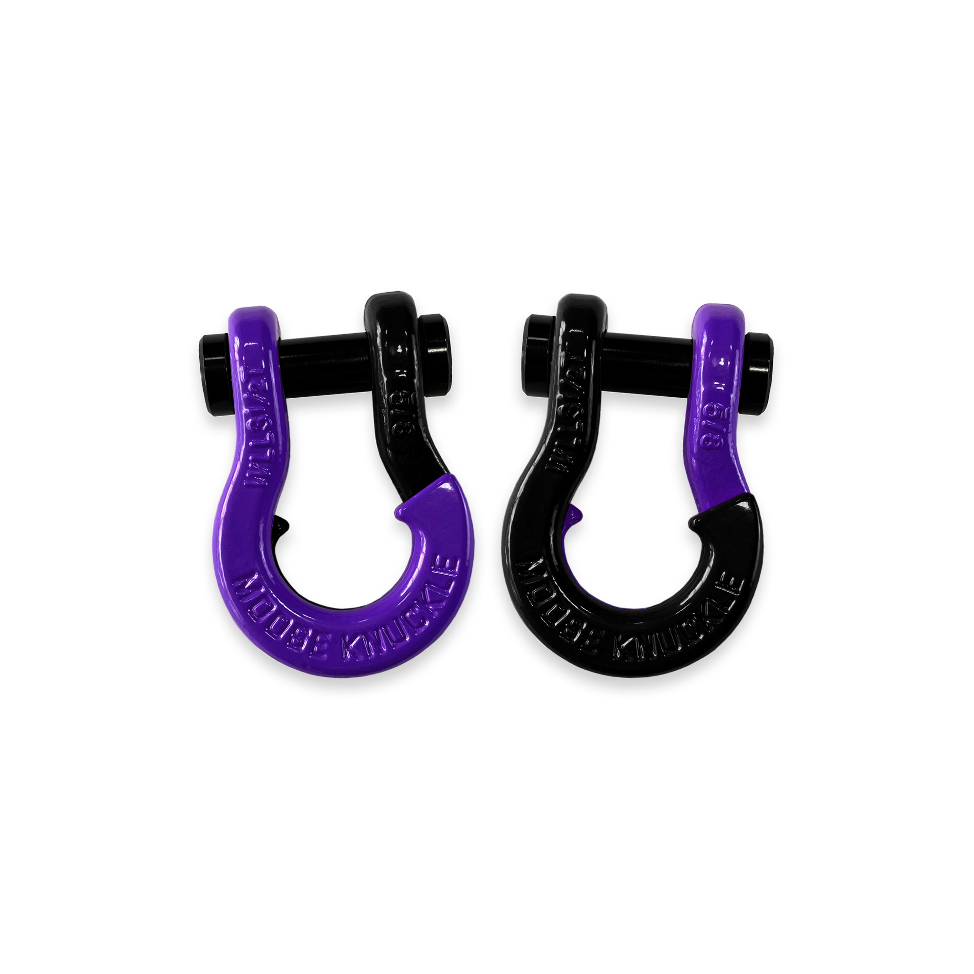 Moose Knuckle Offroad, 5/8 Recovery Towing Split Shackles Grape Escape / Black Hole, Working Load Limit 7000 lb, Model FN000025-054