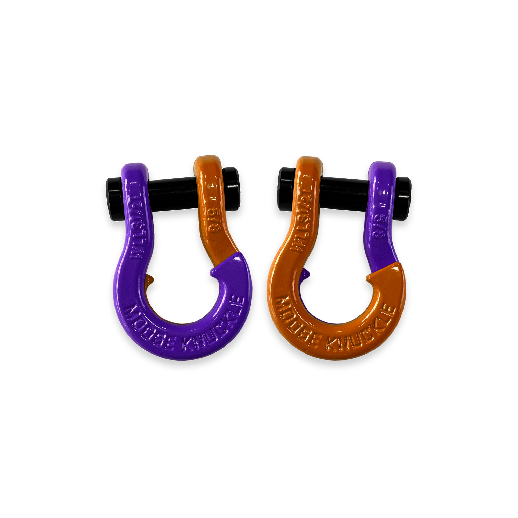 Moose Knuckle Offroad, 5/8 Split Shackle Grape Escape / Obscene Orange, Working Load Limit 7000 lb, Model FN000025-060