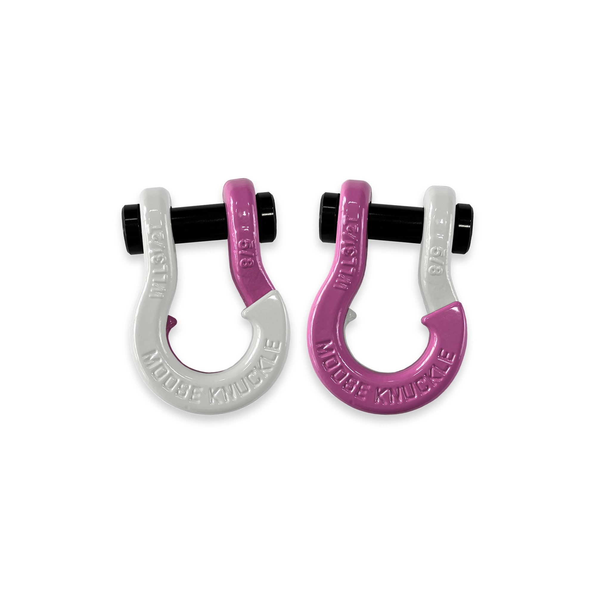 Moose Knuckle Offroad, 5/8 Split Shackle Pure White / Pretty Pink, Working Load Limit 7000 lb, Model FN000025-049