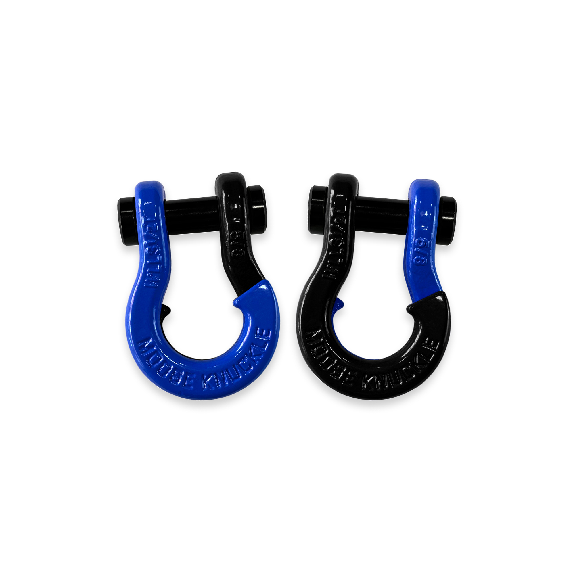 Moose Knuckle Offroad, 5/8 Recovery Split Shackle Blue Balls / Black Hole, Working Load Limit 7000 lb, Model FN000025-067