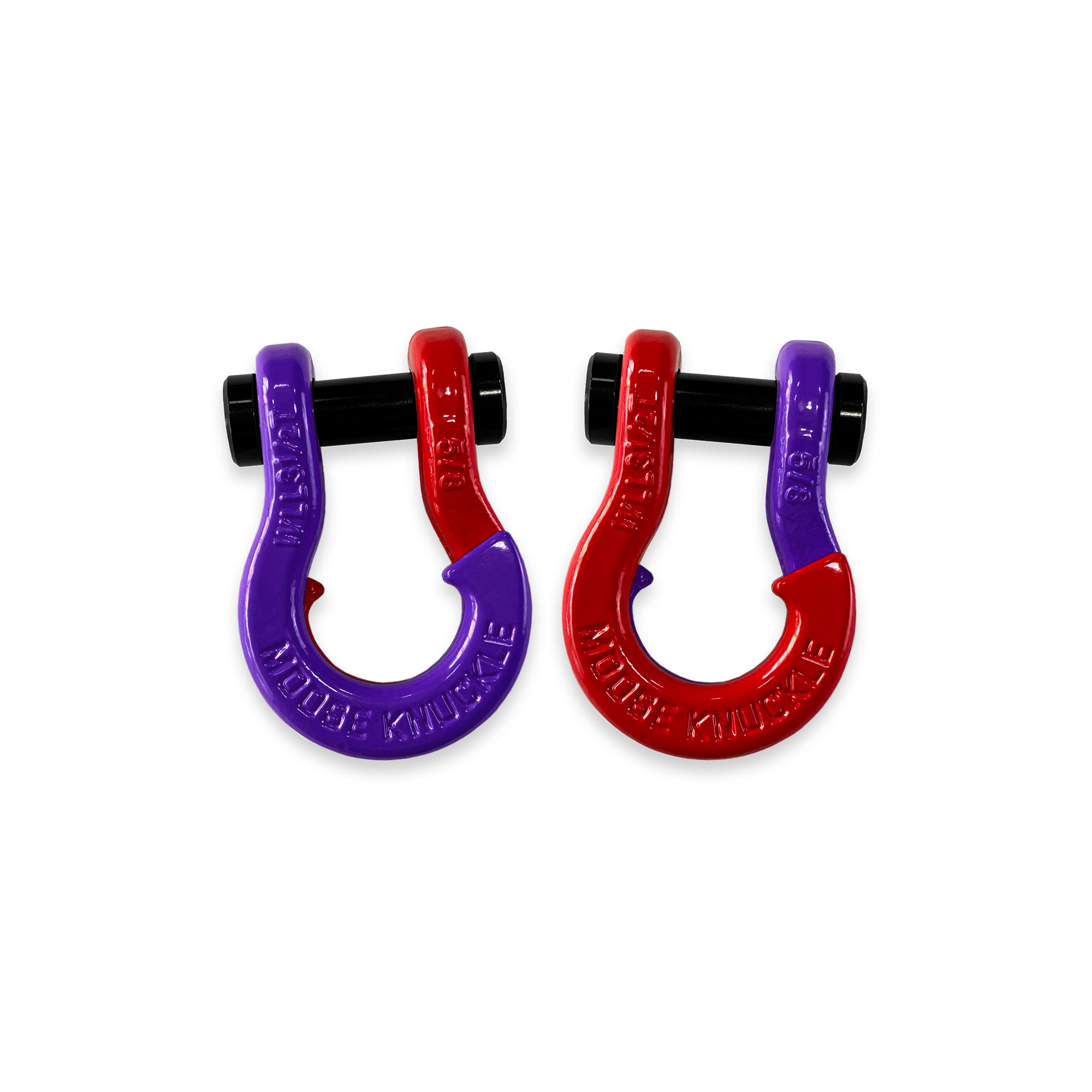 Moose Knuckle Offroad, 5/8 Split Shackle Grape Escape / Flame Red, Working Load Limit 7000 lb, Model FN000025-061