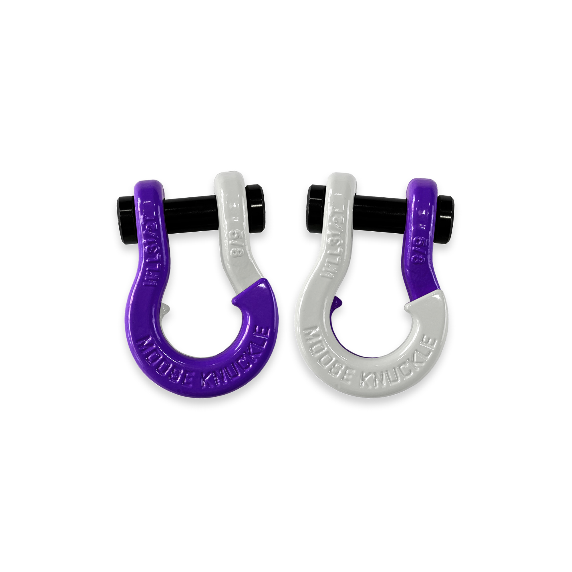 Moose Knuckle Offroad, 5/8 Split Shackle Grape Escape / Pure White, Working Load Limit 7000 lb, Model FN000025-056