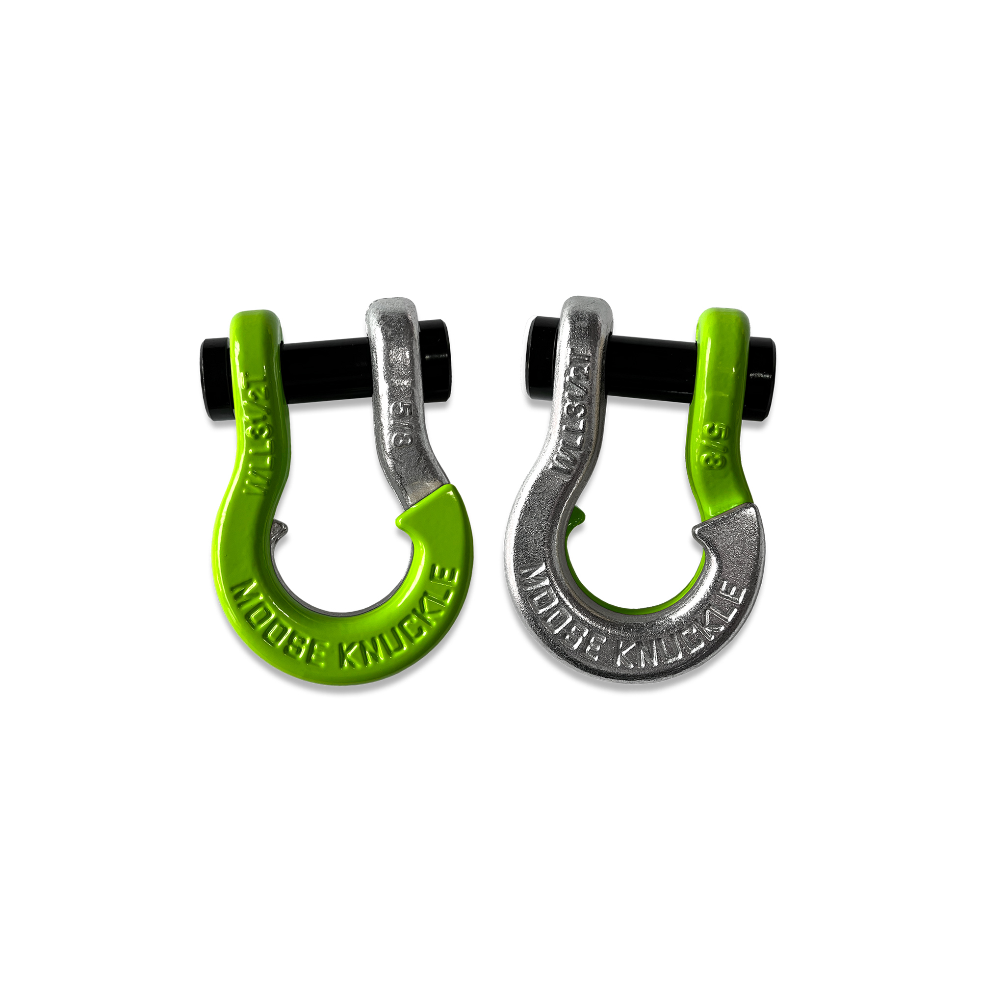 Moose Knuckle Offroad, 5/8 Recovery Split Shackle Sublime Green / Nice Gal, Working Load Limit 7000 lb, Model FN000025-089