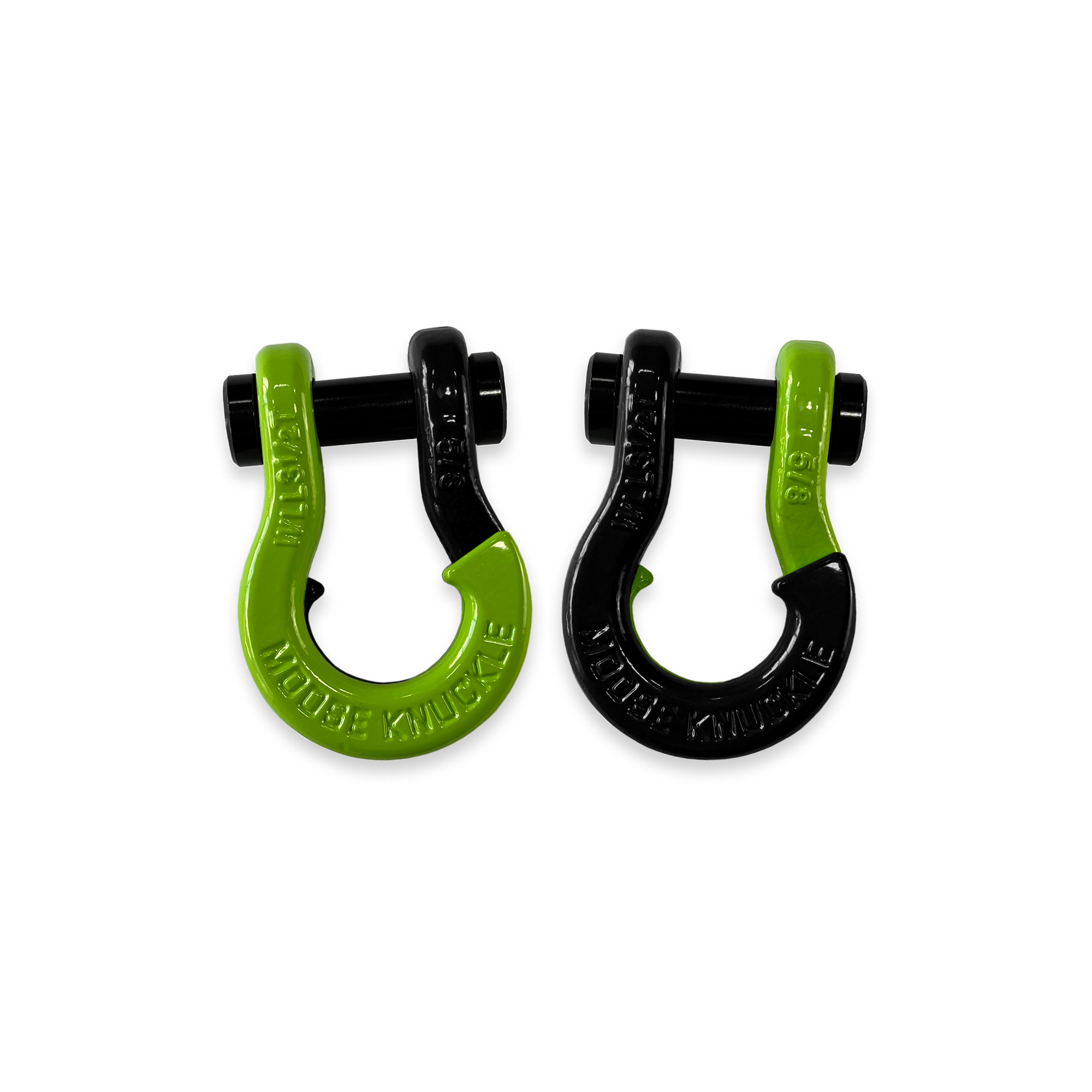 Moose Knuckle Offroad, 5/8 Split Shackle Sublime Green / Black Hole, Working Load Limit 7000 lb, Model FN000025-080