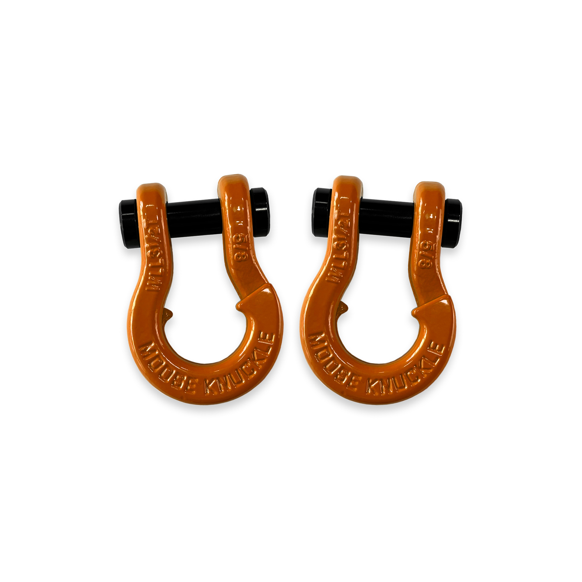 Moose Knuckle Offroad, 5/8 Recovery Split Shackle Obscene Orange / Obscene Orange, Working Load Limit 7000 lb, Model FN000025-105