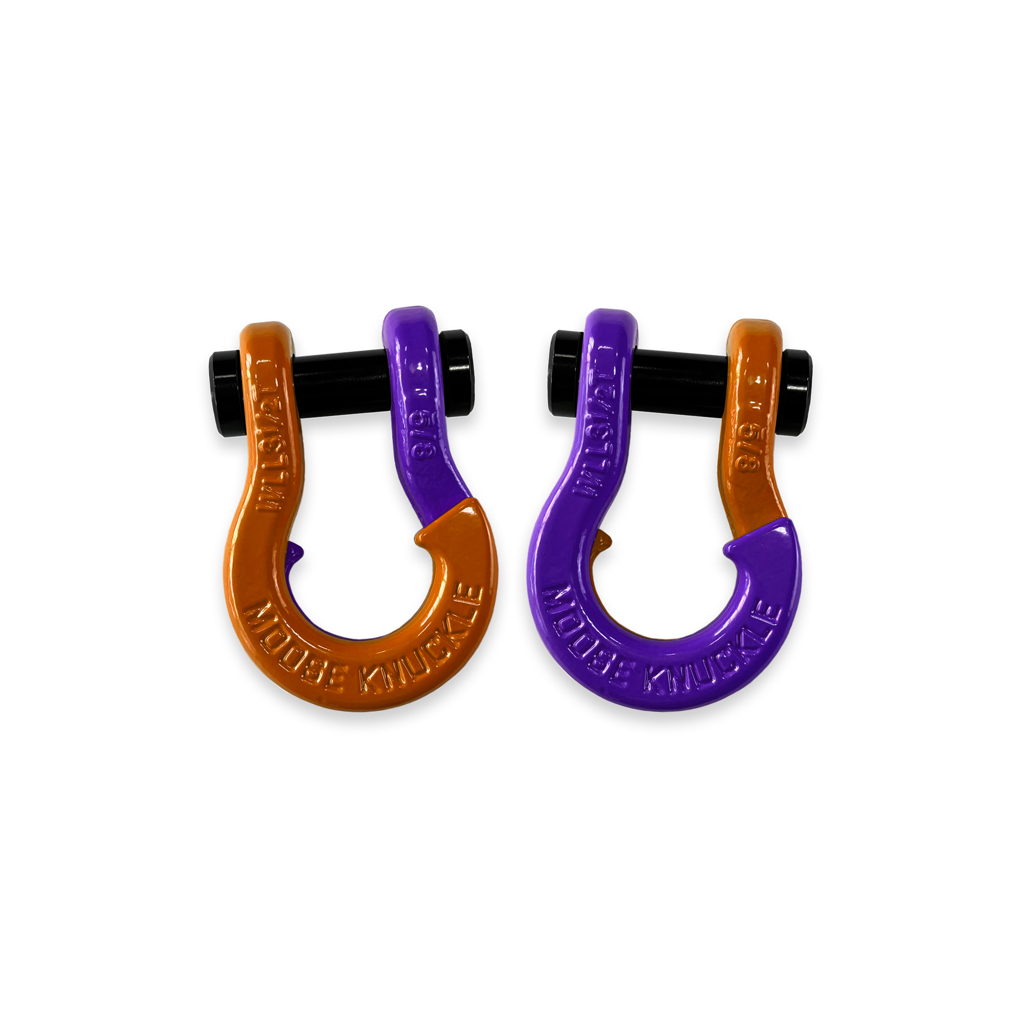 Moose Knuckle Offroad, 5/8 Split Shackle Obscene Orange / Grape Escape, Working Load Limit 7000 lb, Model FN000025-109