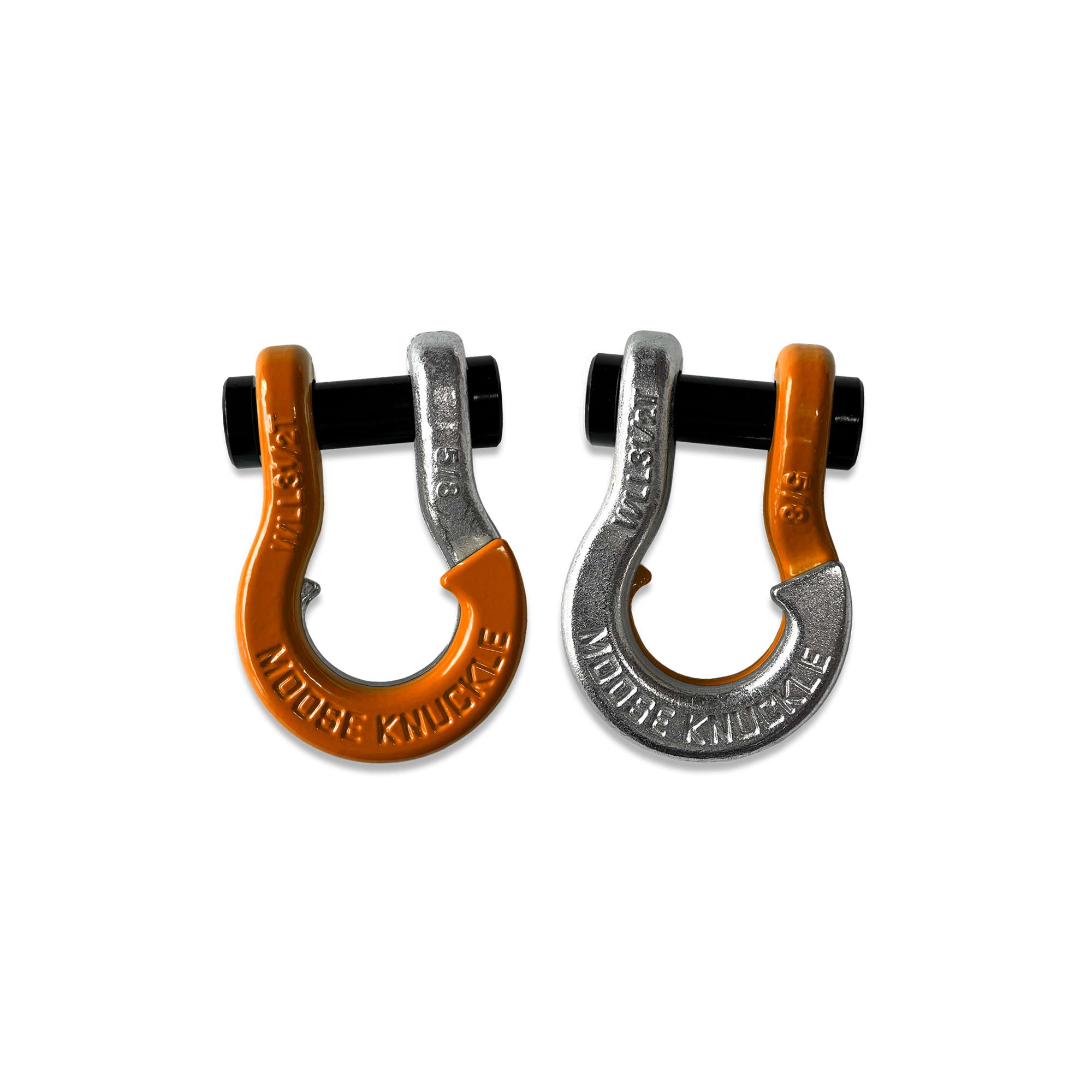 Moose Knuckle Offroad, 5/8 Split Shackle Obscene Orange / Nice Gal, Working Load Limit 7000 lb, Model FN000025-115