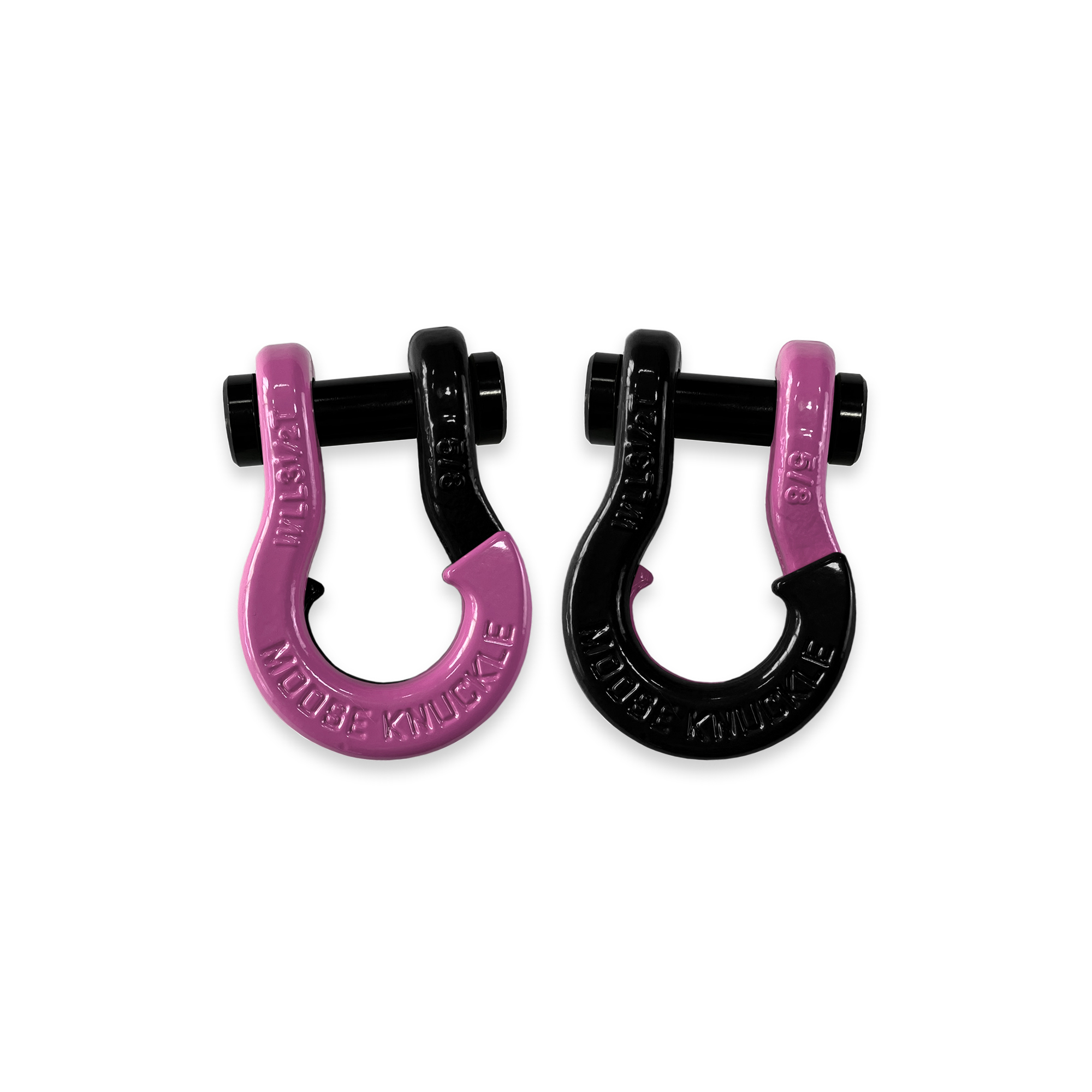 Moose Knuckle Offroad, 5/8 Split Shackle Pretty Pink / Black Hole, Working Load Limit 7000 lb, Model FN000025-132