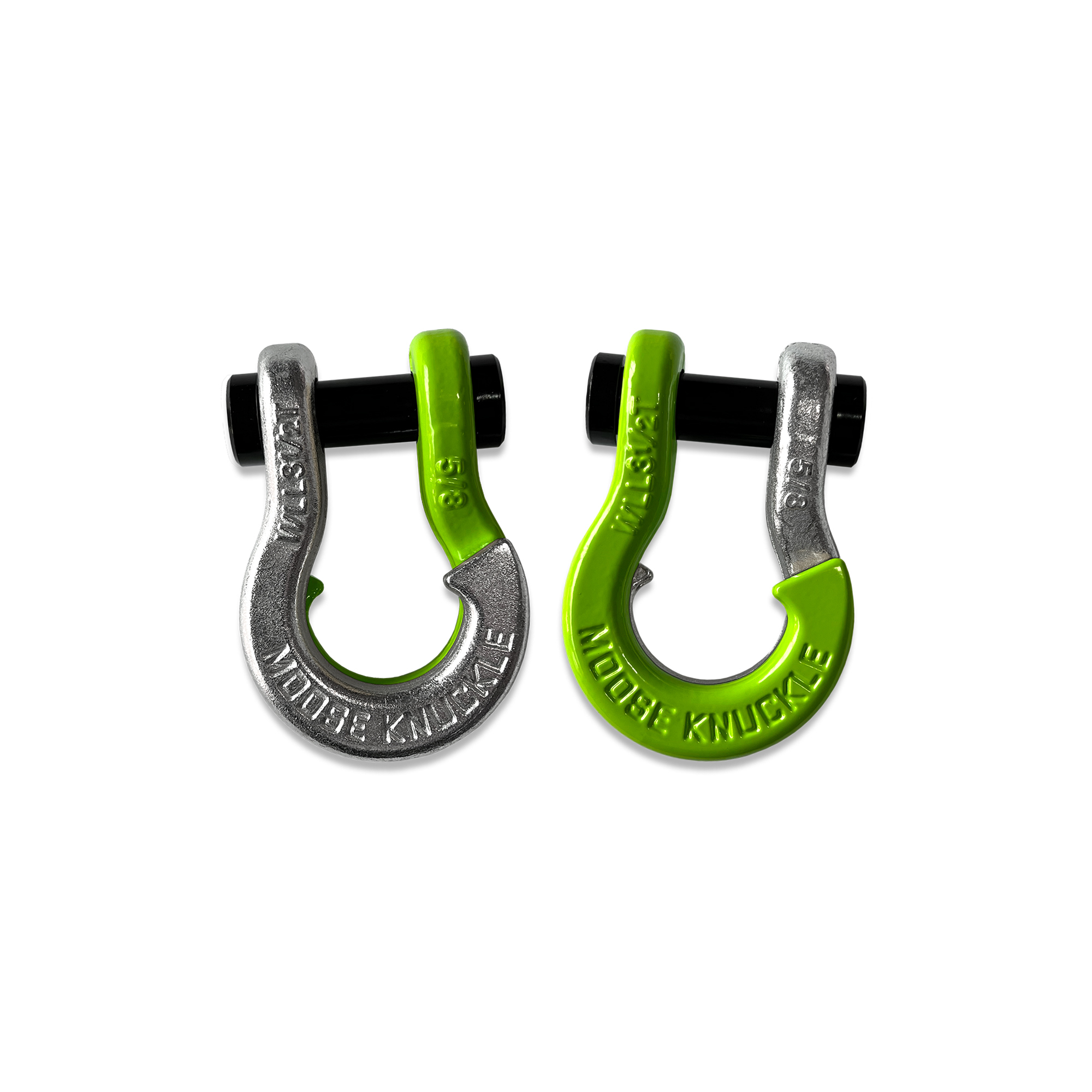 Moose Knuckle Offroad, 5/8 Split Shackle Nice Gal / Sublime Green, Working Load Limit 7000 lb, Model FN000025-150