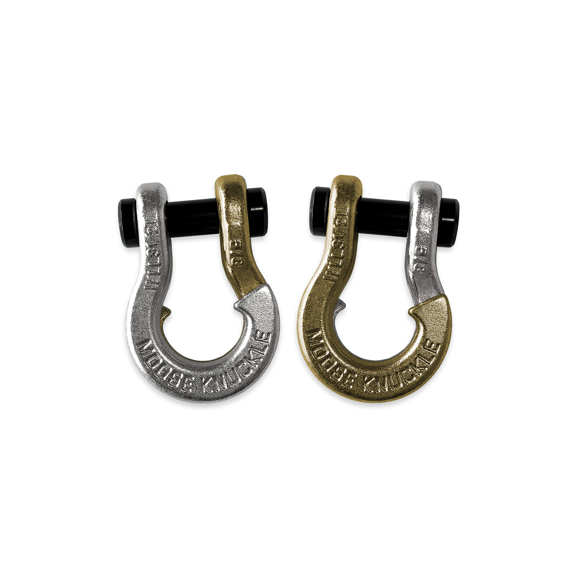 Moose Knuckle Offroad, 5/8 Recovery Towing Split Shackles Nice Gal / Brass Knuckle, Working Load Limit 7000 lb, Model FN000025-155