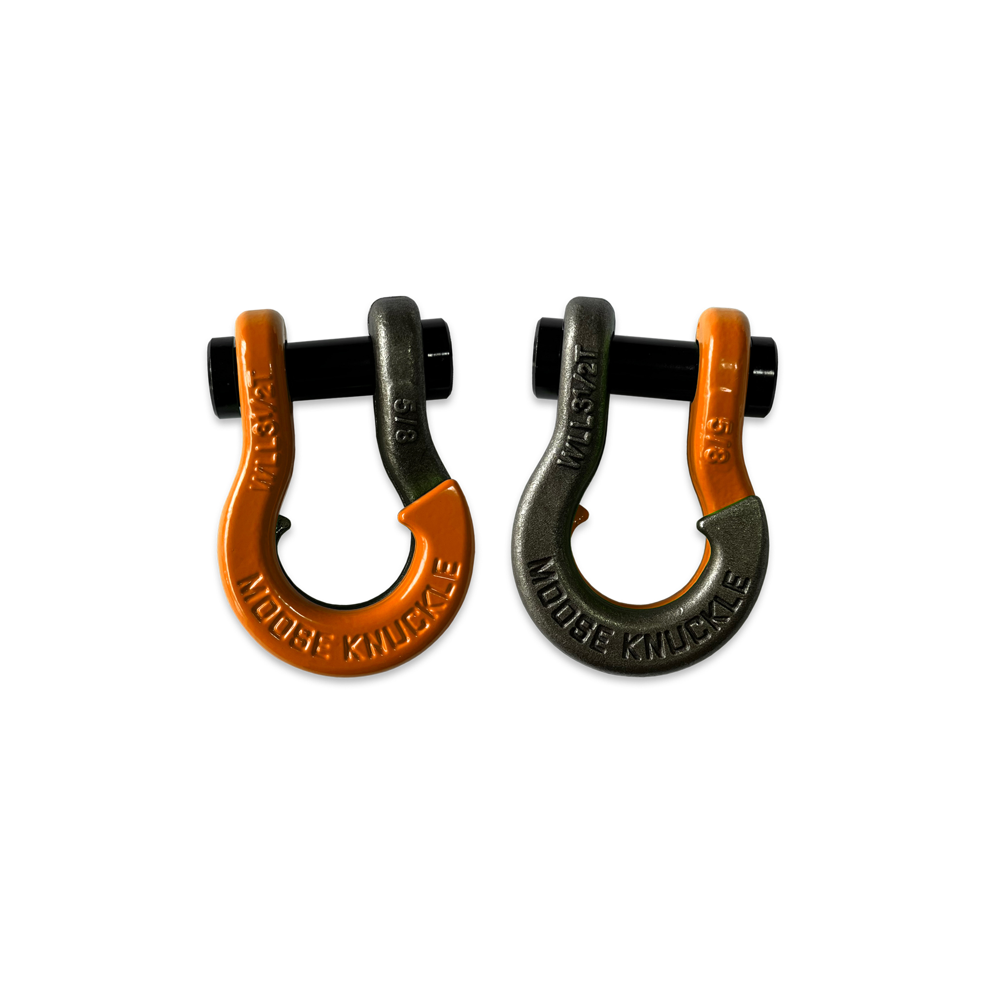 Moose Knuckle Offroad, 5/8 Split Shackle Obscene Orange / Raw Dog, Working Load Limit 7000 lb, Model FN000025-117