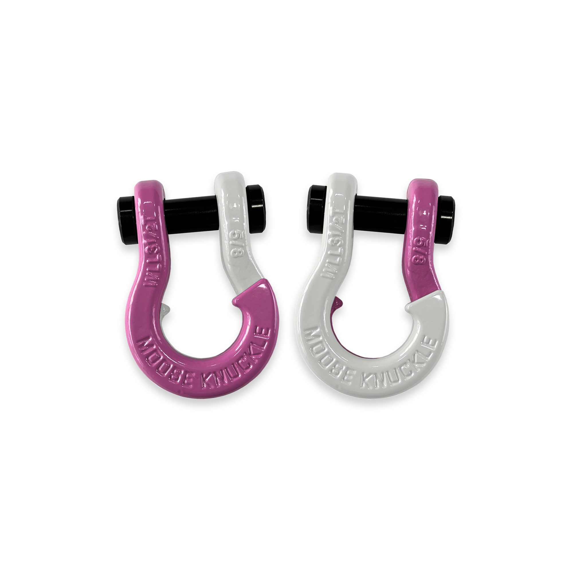 Moose Knuckle Offroad, 5/8 Split Shackle Pretty Pink / Pure White, Working Load Limit 7000 lb, Model FN000025-134
