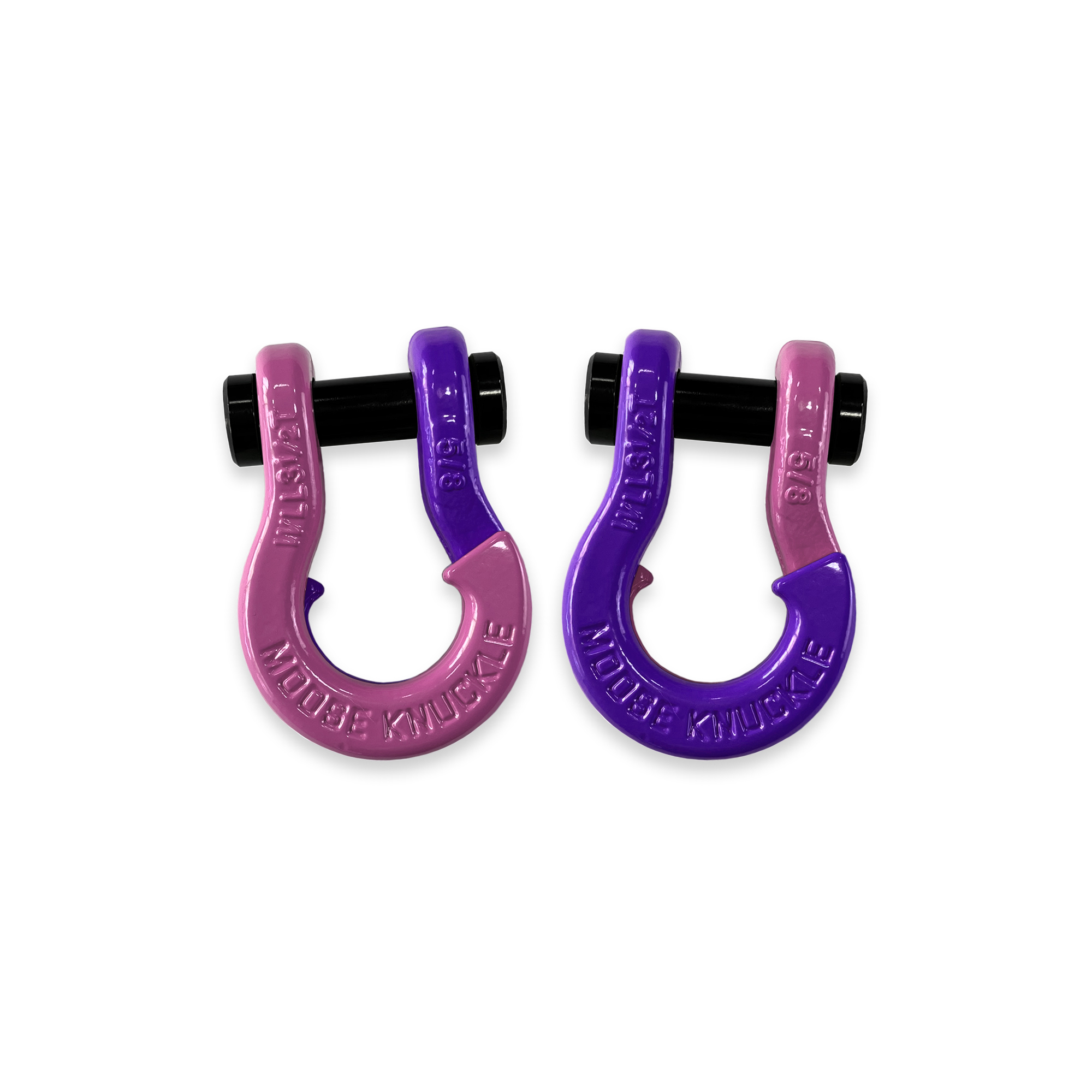 Moose Knuckle Offroad, 5/8 Split Shackle Pretty Pink / Grape Escape, Working Load Limit 7000 lb, Model FN000025-135