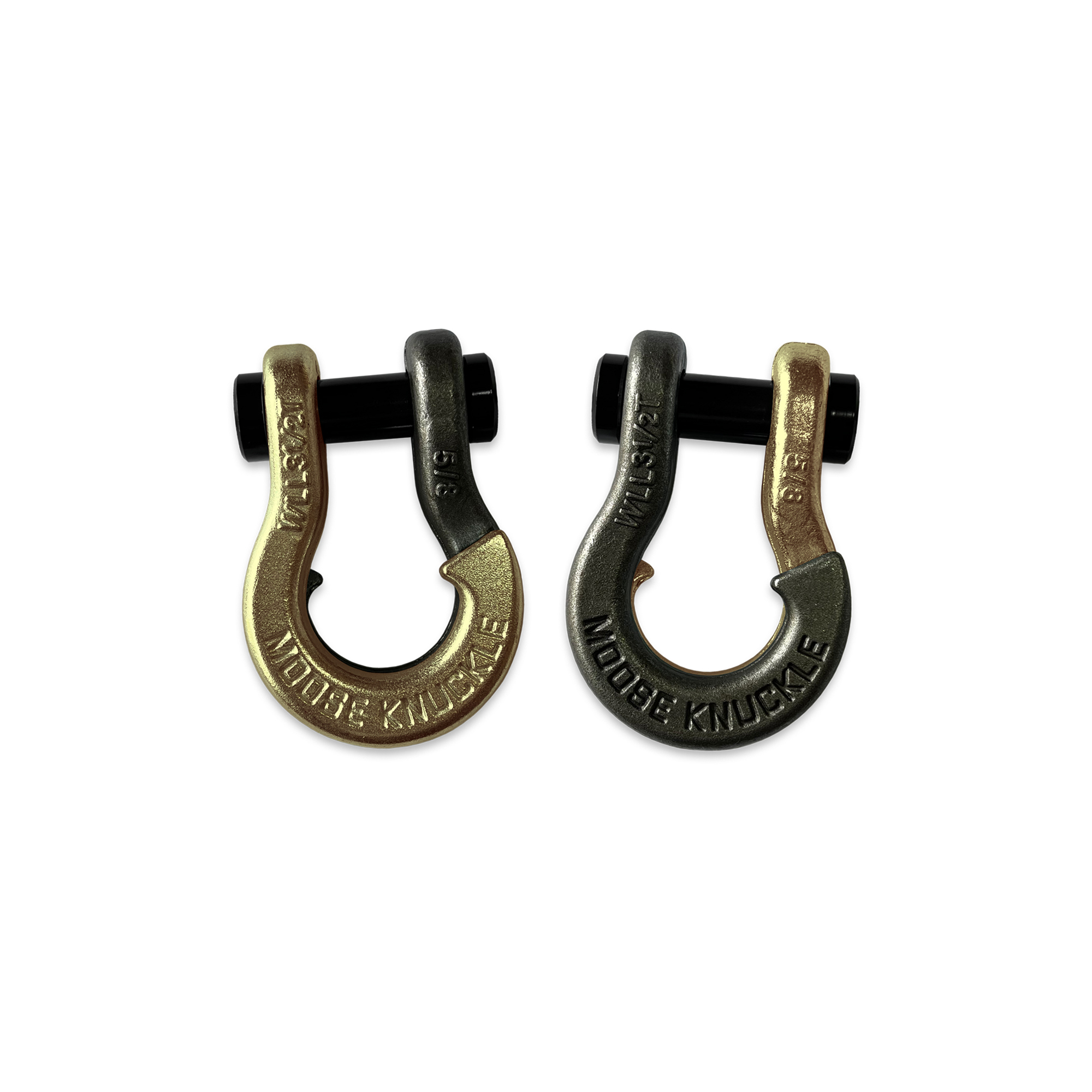 Moose Knuckle Offroad, 5/8 Recovery Split Shackle Brass Knuckle / Raw Dog, Working Load Limit 7000 lb, Model FN000025-169