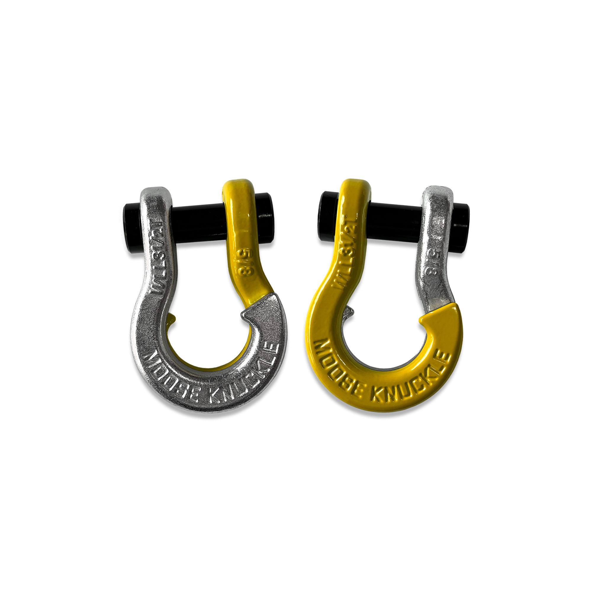 Moose Knuckle Offroad, 5/8 Split Shackle Nice Gal / Detonator Yellow, Working Load Limit 7000 lb, Model FN000025-151