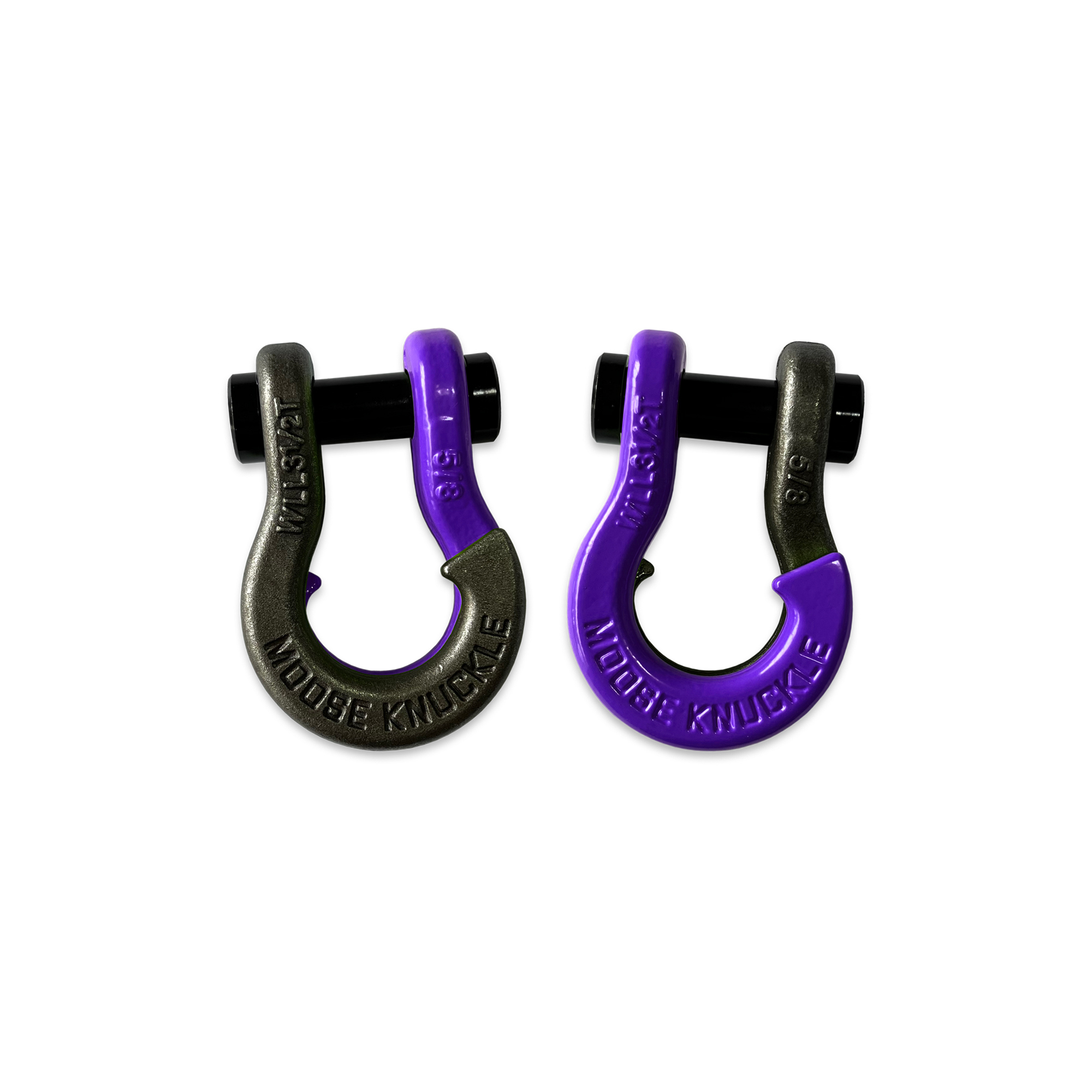 Moose Knuckle Offroad, 5/8 Recovery Split Shackle Raw Dog / Grape Escape, Working Load Limit 7000 lb, Model FN000025-174