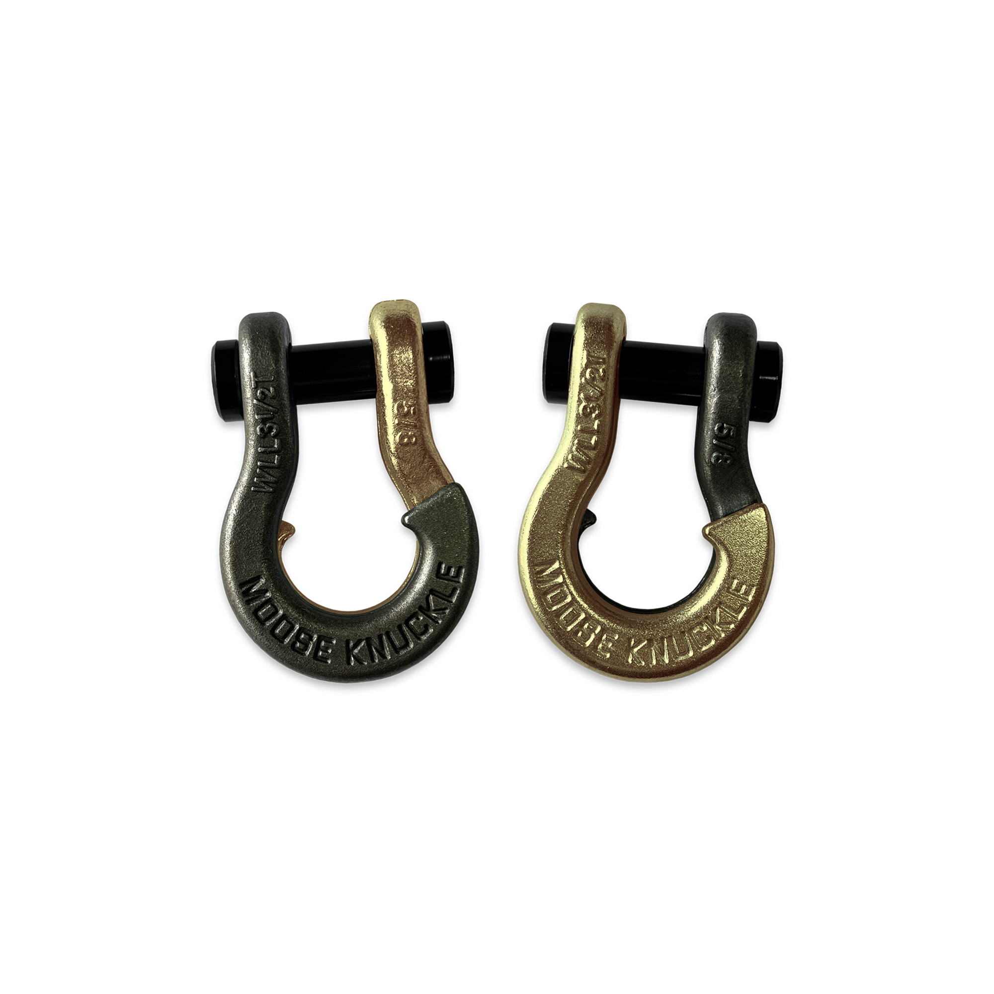 Moose Knuckle Offroad, 5/8 Split Shackle Raw Dog / Brass Knuckle, Working Load Limit 7000 lb, Model FN000025-182