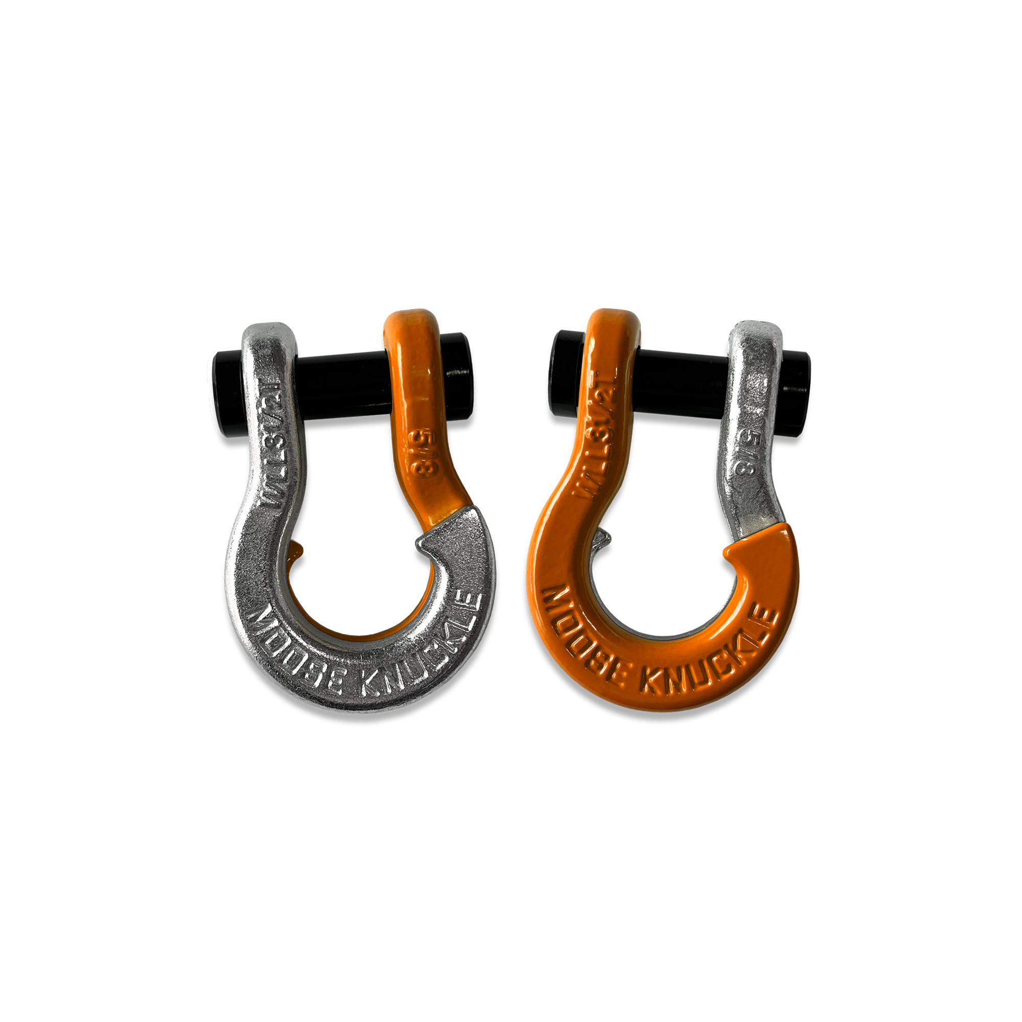 Moose Knuckle Offroad, 5/8 Split Shackle Nice Gal / Obscene Orange, Working Load Limit 7000 lb, Model FN000025-152