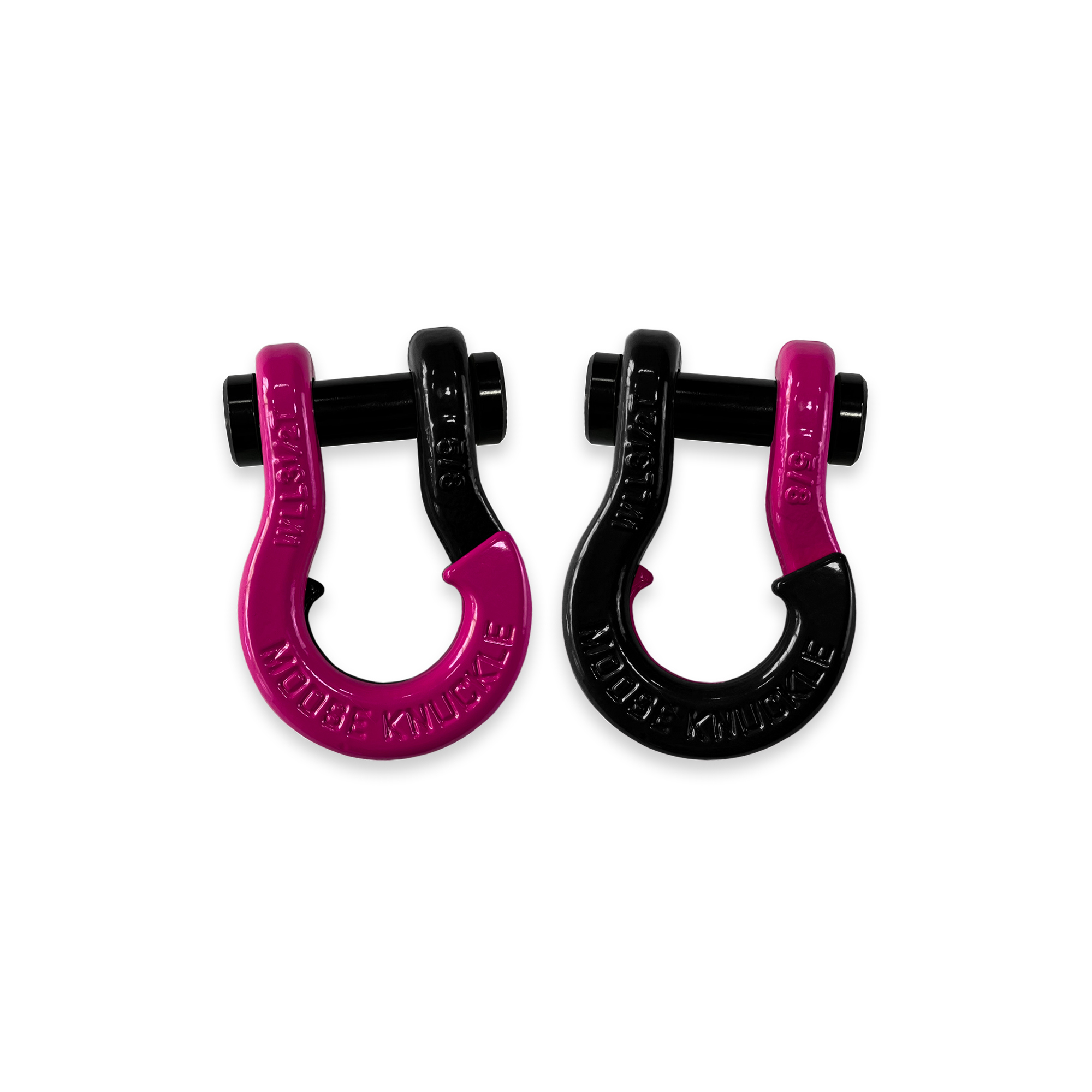 Moose Knuckle Offroad, 5/8 Split Shackle Pogo Pink / Black Hole, Working Load Limit 7000 lb, Model FN000025-185