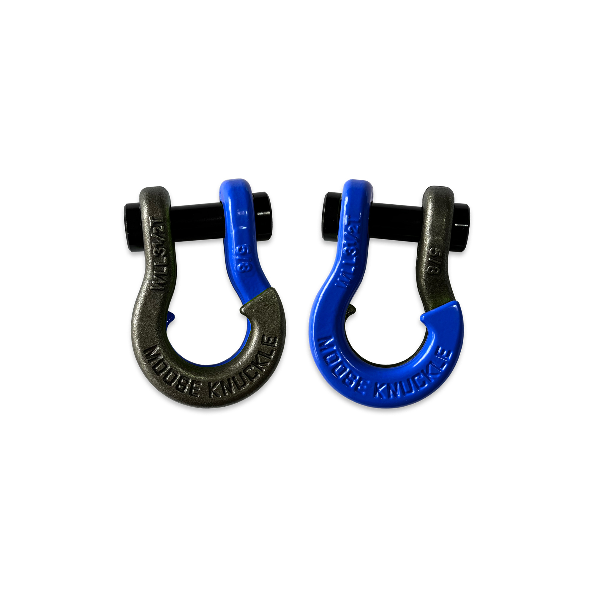 Moose Knuckle Offroad, 5/8 Split Shackle Raw Dog / Blue Balls, Working Load Limit 7000 lb, Model FN000025-175