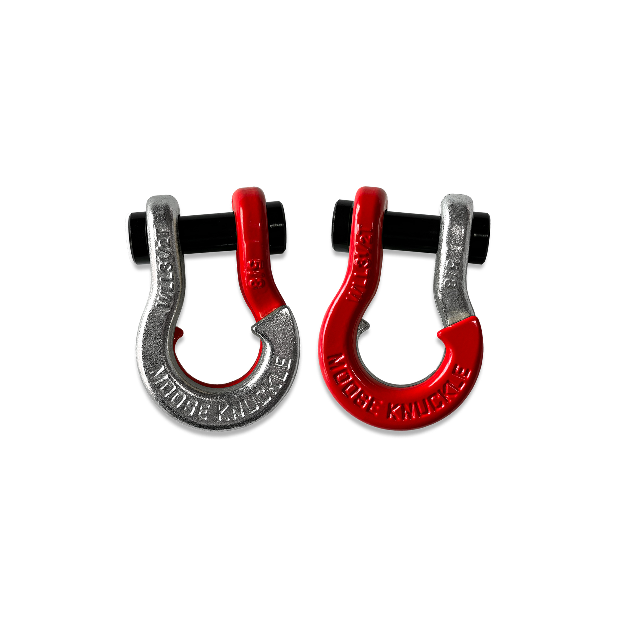 Moose Knuckle Offroad, 5/8 Split Shackle Nice Gal / Flame Red, Working Load Limit 7000 lb, Model FN000025-153