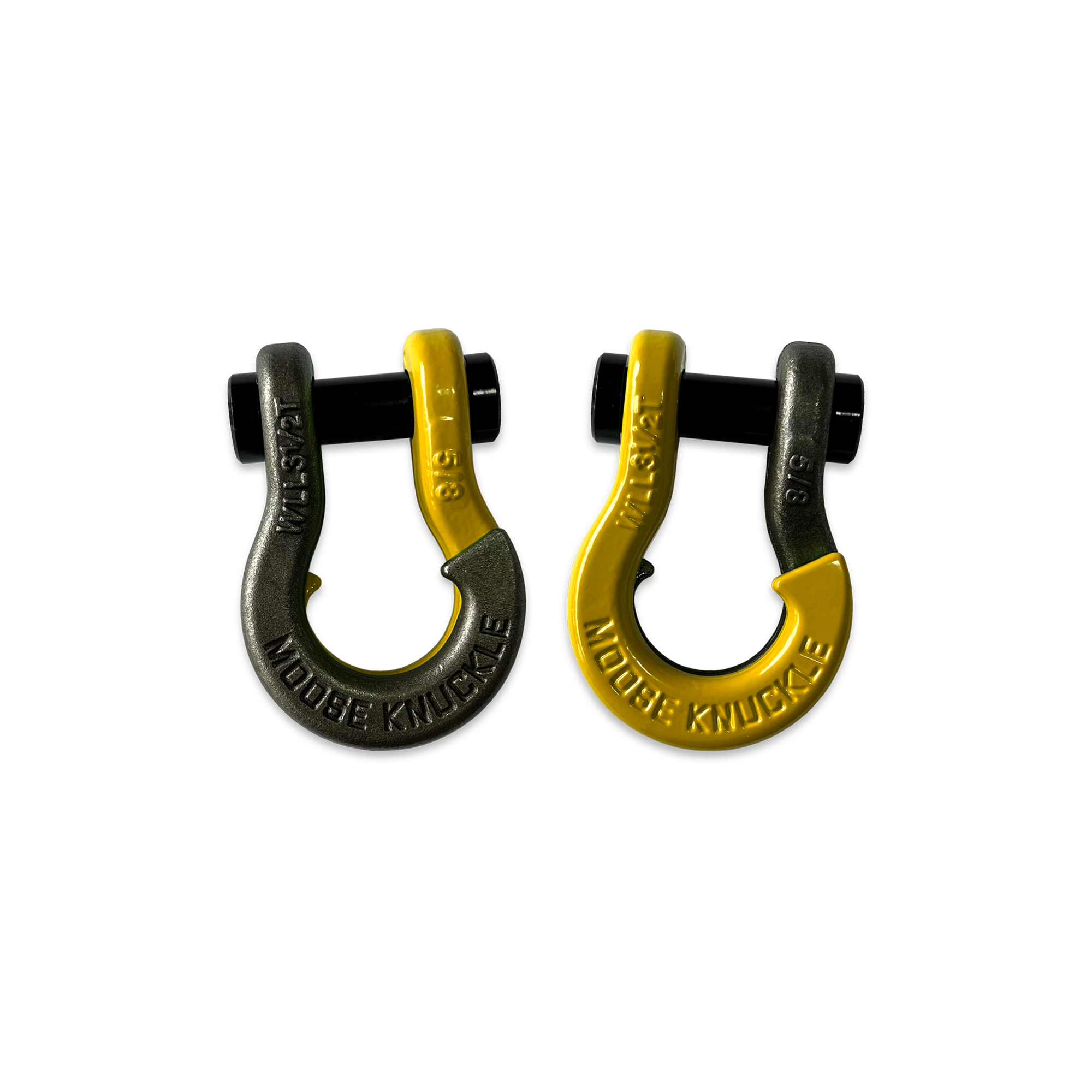 Moose Knuckle Offroad, 5/8 Split Shackle Raw Dog / Detonator Yellow, Working Load Limit 7000 lb, Model FN000025-177