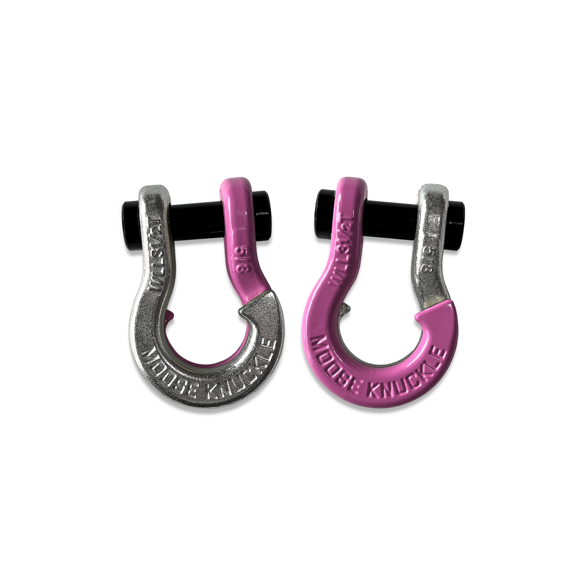 Moose Knuckle Offroad, 5/8 Recovery Towing Split Shackles Nice Gal / Pretty Pink, Working Load Limit 7000 lb, Model FN000025-154