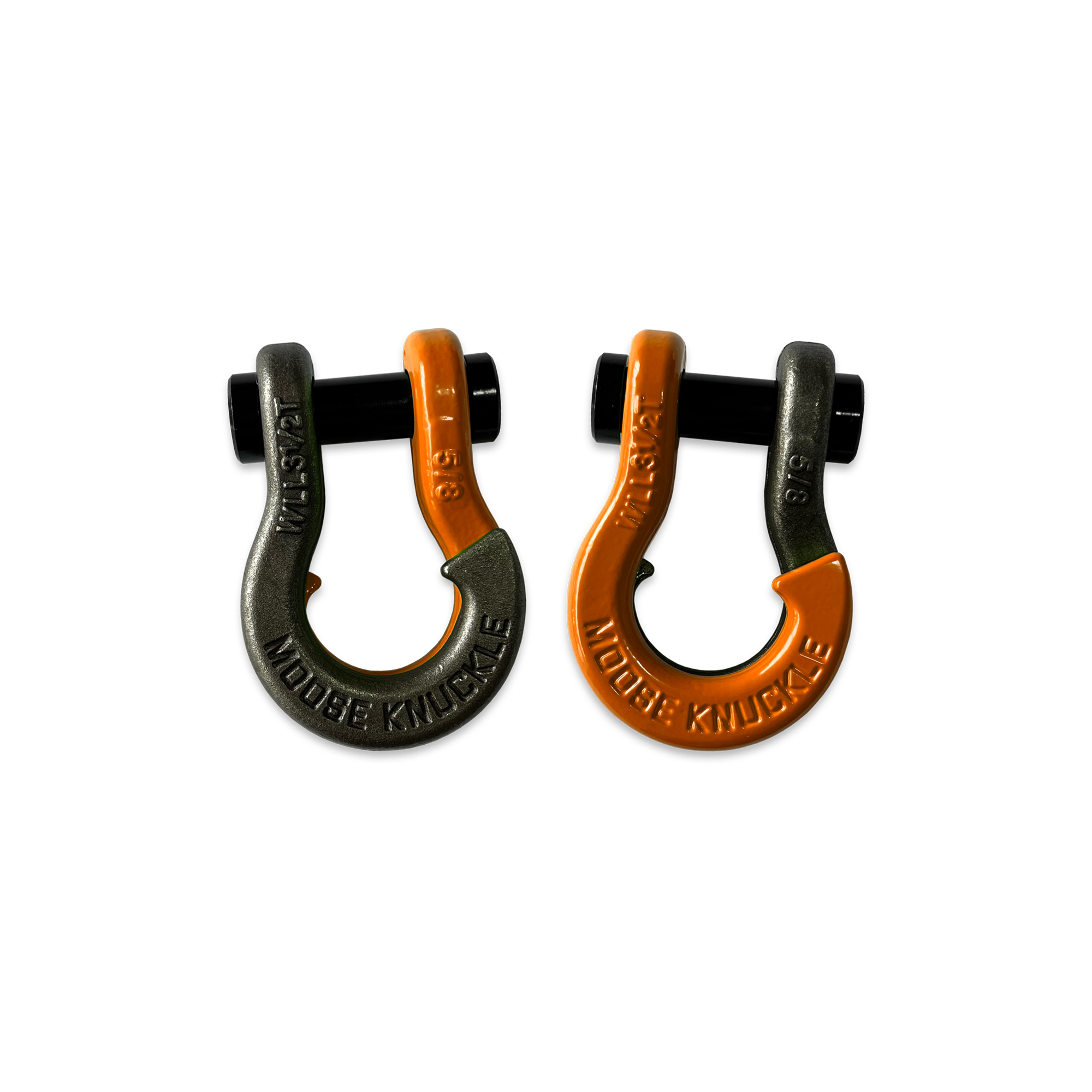 Moose Knuckle Offroad, 5/8 Split Shackle Raw Dog / Obscene Orange, Working Load Limit 7000 lb, Model FN000025-178