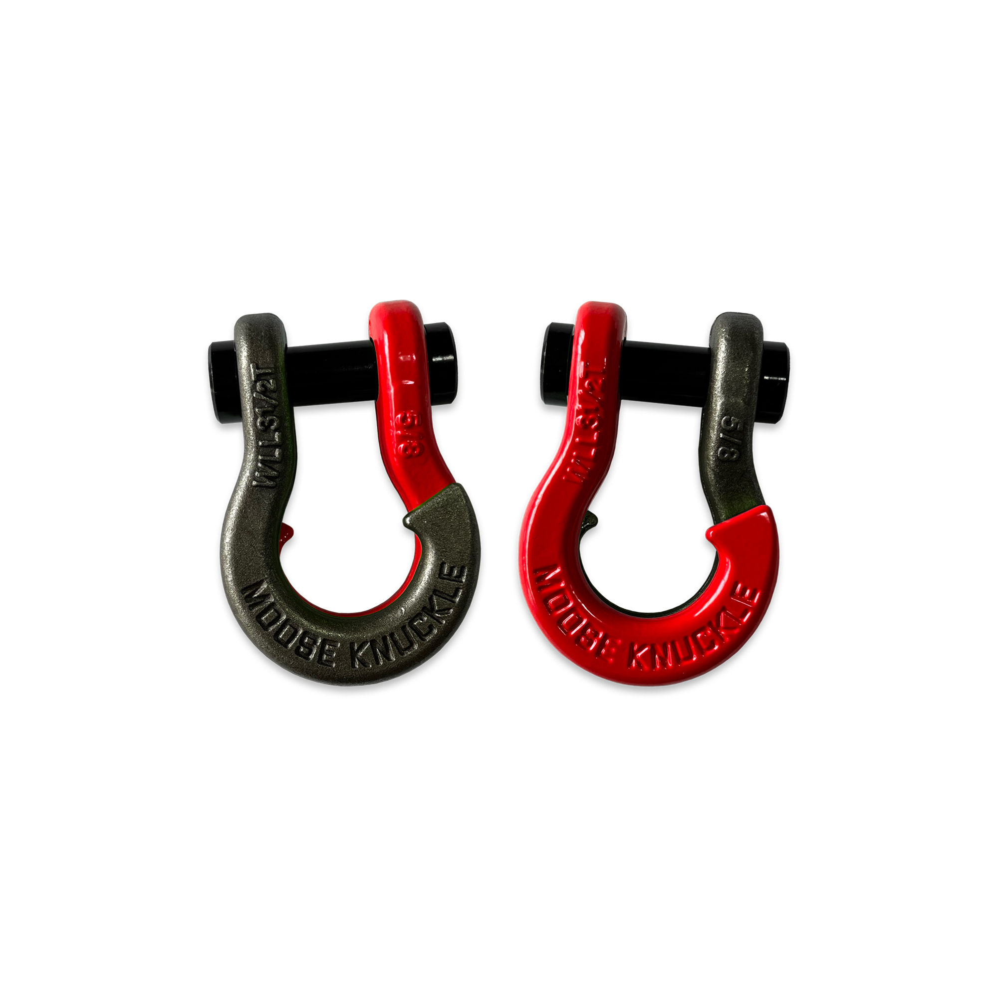 Moose Knuckle Offroad, 5/8 Split Shackle Raw Dog / Flame Red, Working Load Limit 7000 lb, Model FN000025-179