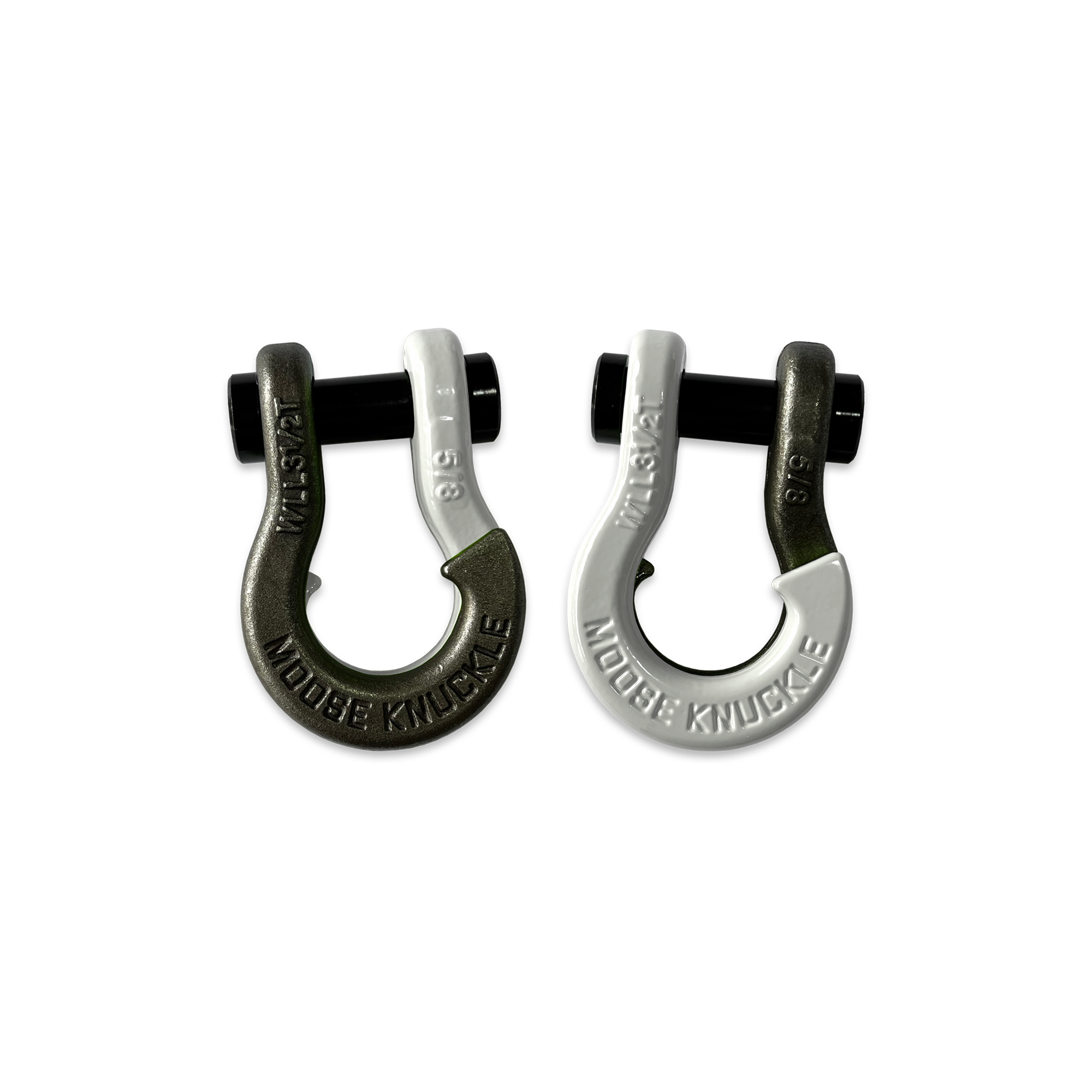 Moose Knuckle Offroad, 5/8 Recovery Towing Split Shackles Raw Dog / Pure White, Working Load Limit 7000 lb, Model FN000025-173