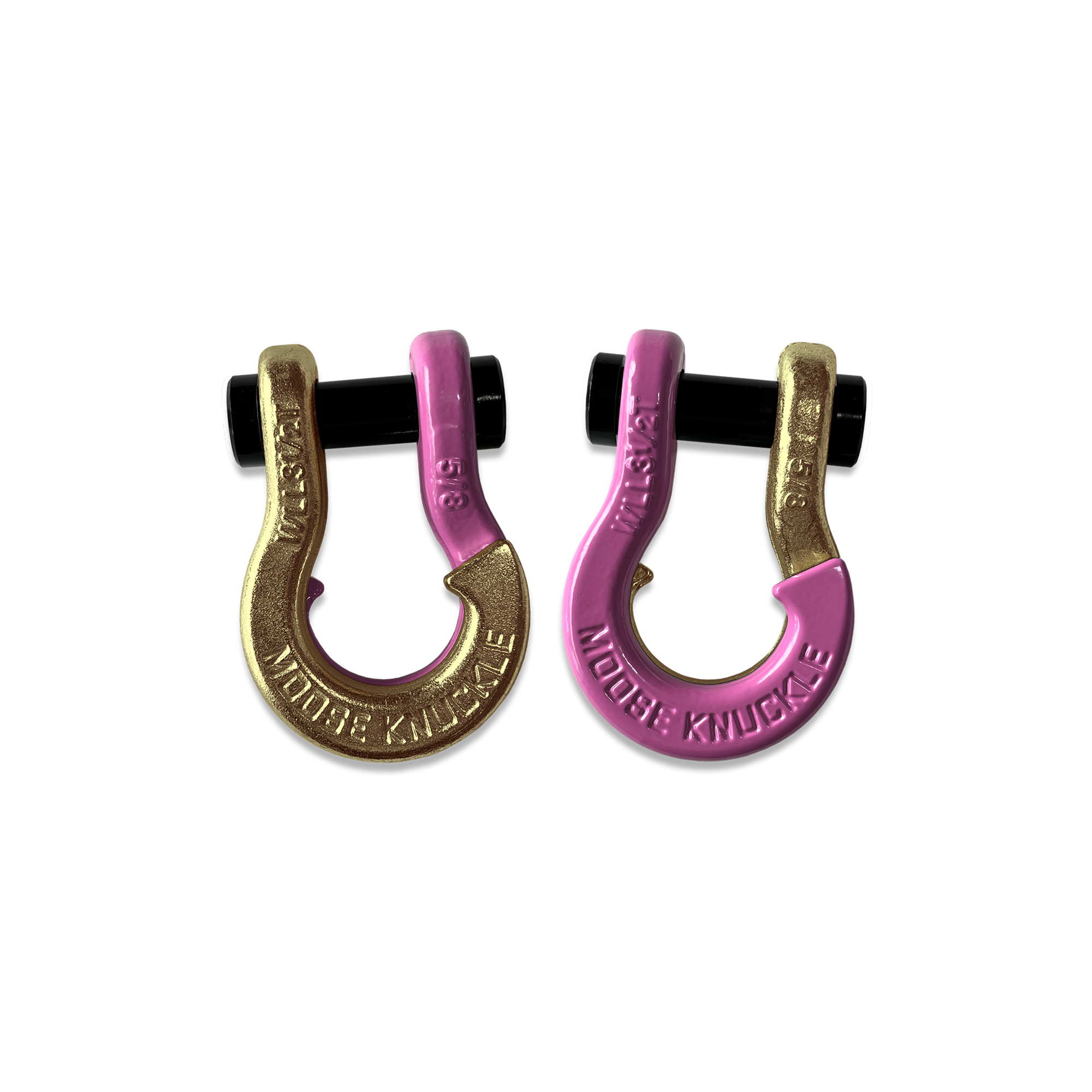 Moose Knuckle Offroad, 5/8 Recovery Split Shackle Brass Knuckle / Pretty Pink, Working Load Limit 7000 lb, Model FN000025-167