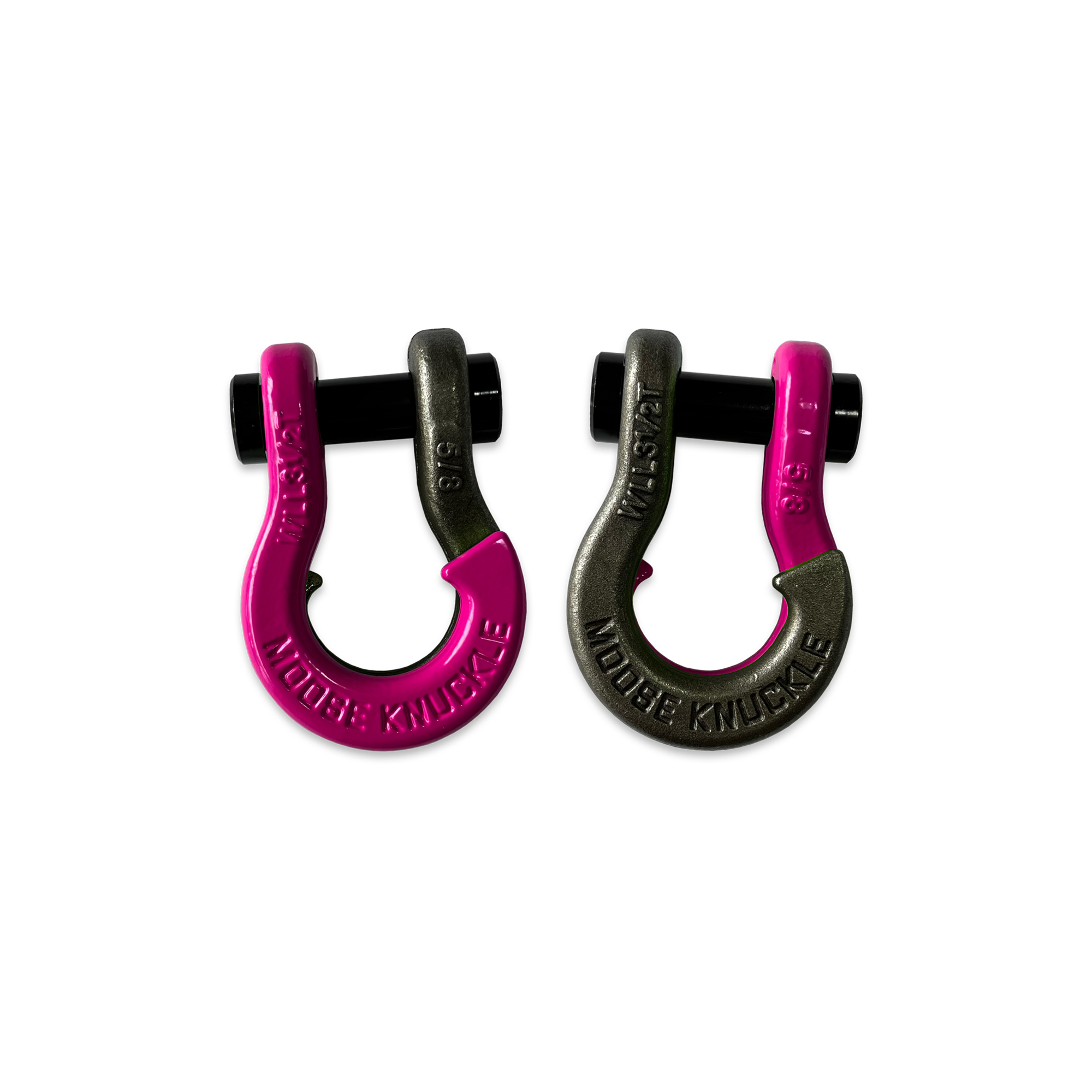 Moose Knuckle Offroad, 5/8 Split Shackle Pogo Pink / Raw Dog, Working Load Limit 7000 lb, Model FN000025-197