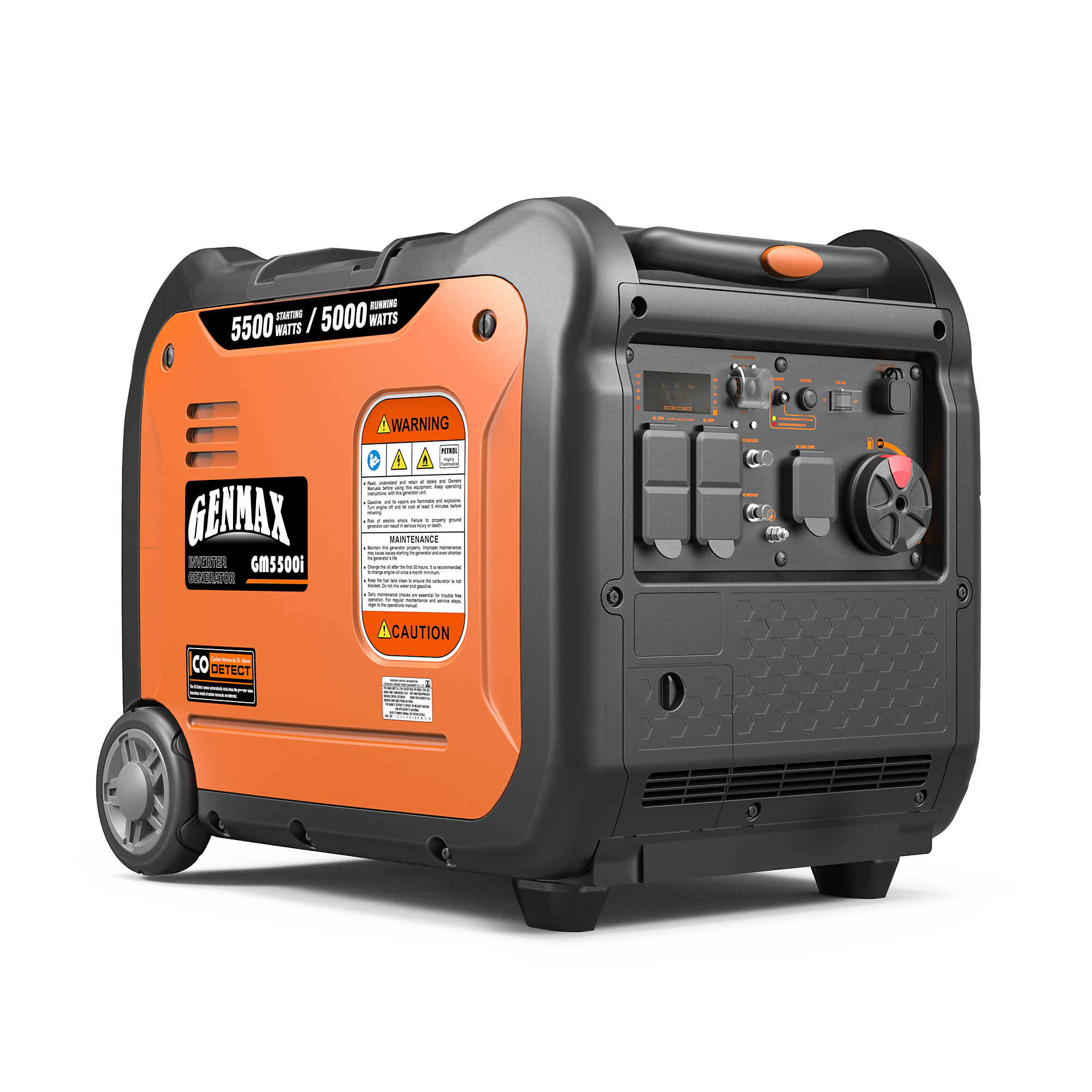 GENMAX, Portable Inverter Generator, 5500w, Surge Watts 5500 Rated Watts 5000 Voltage 120/240 Model GM5500i