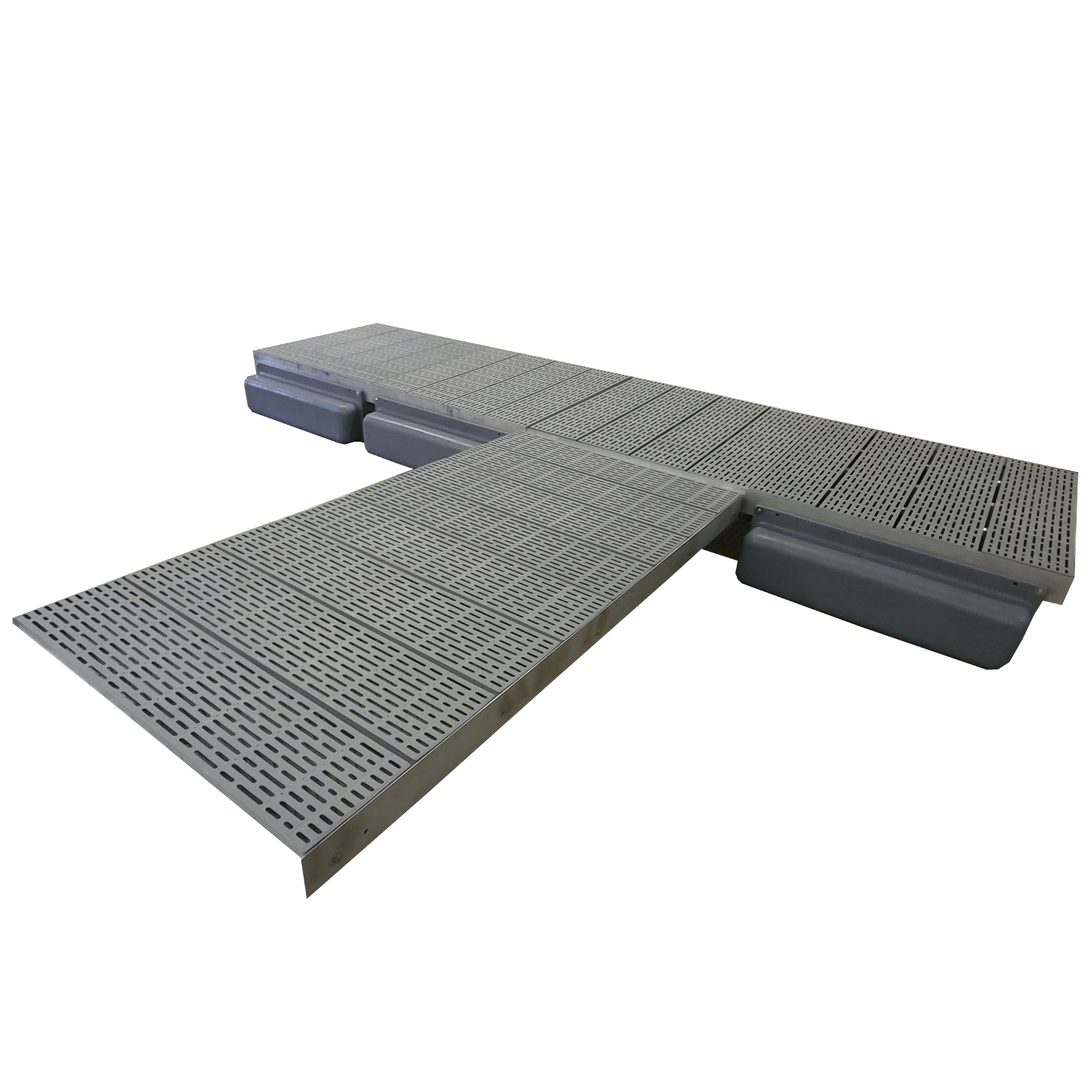 Patriot Docks, 24ft. T LowPro Float Dock w/ 8ft. Ramp Gray Poly, Product Type Floating Dock System, Length 288 in, Width 144 in, Model 10230