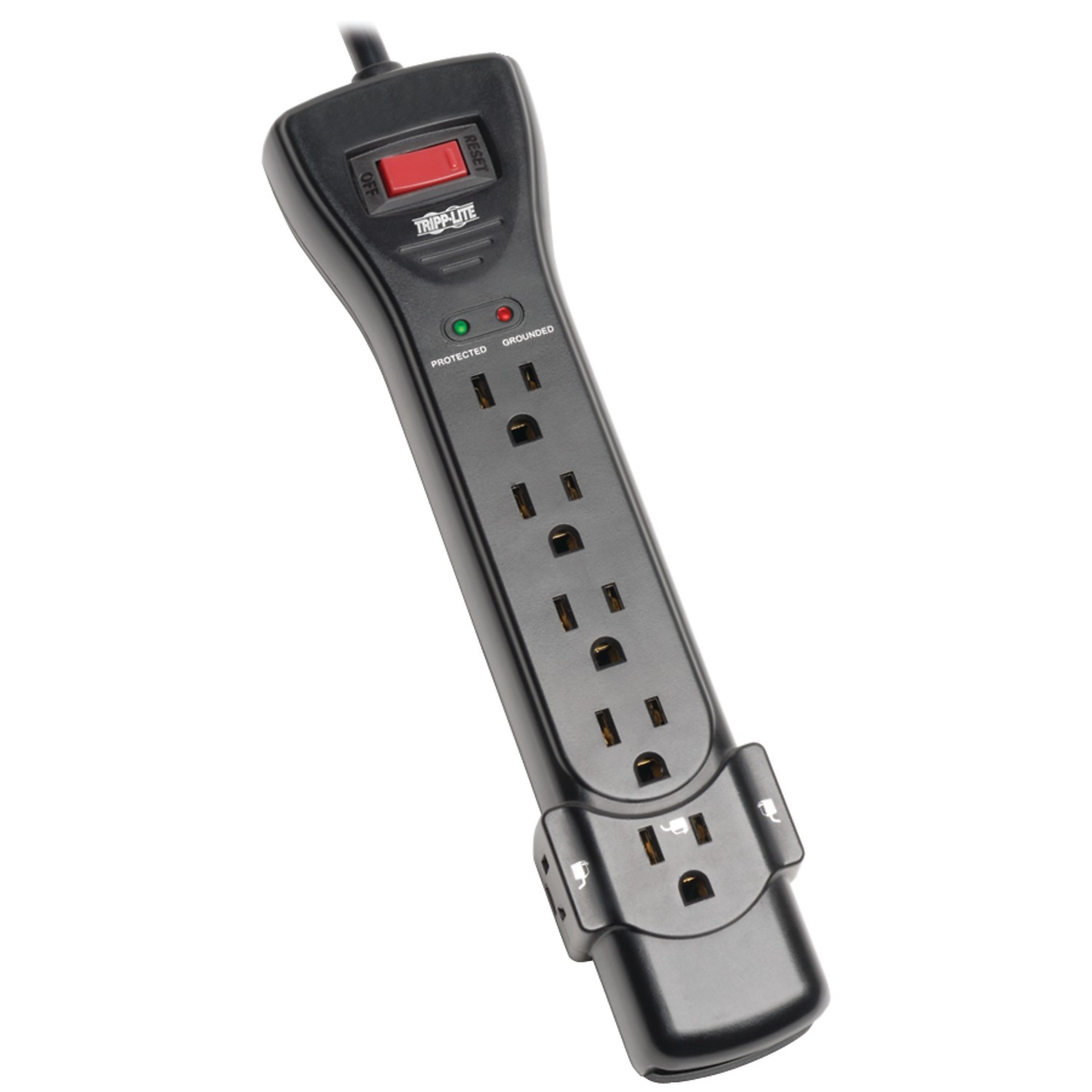 Tripp Lite Protect It! , 7-Outlet Surge Protector, Cord Length 7 ft, Cable Gauge 14 Amps 15 Model SUPER7B