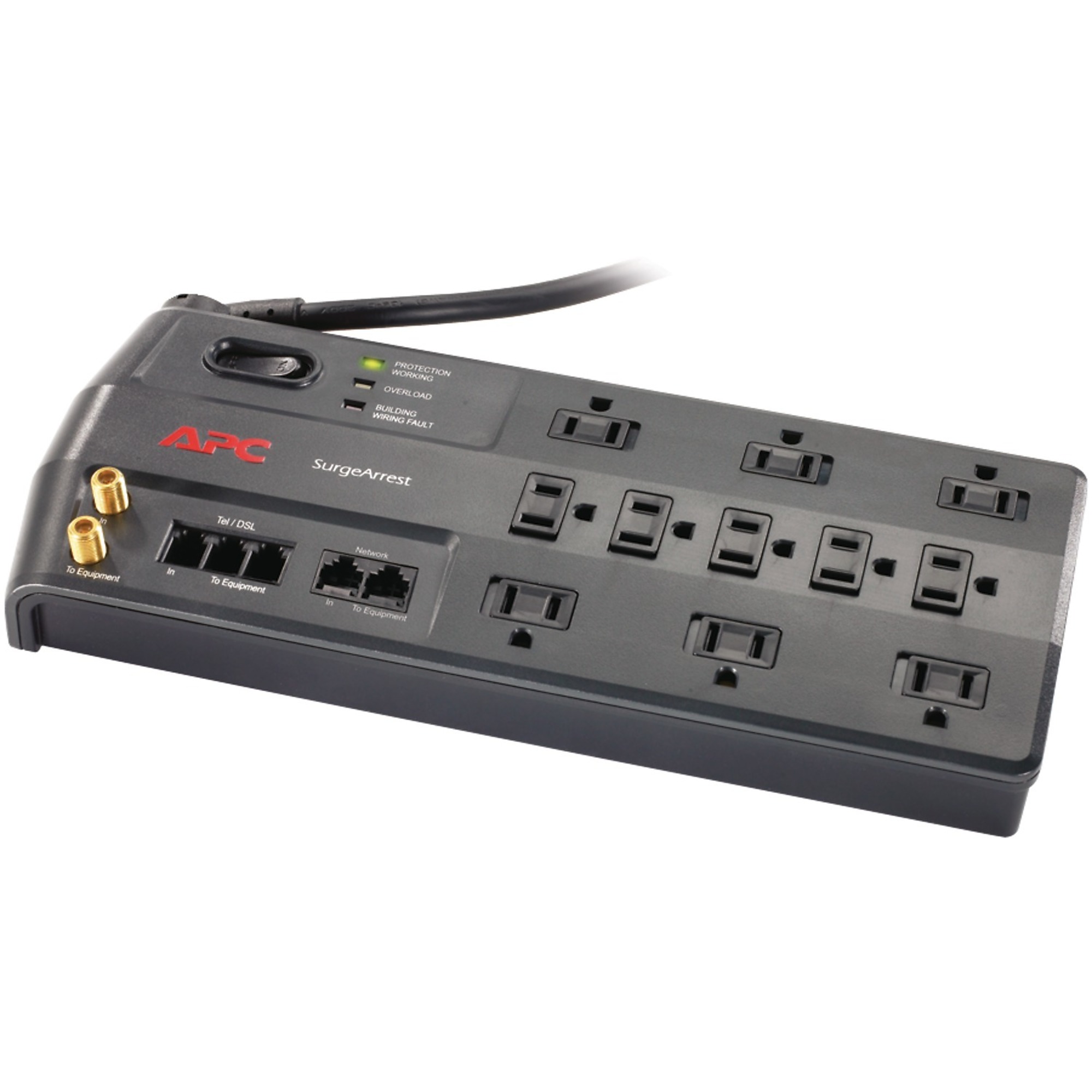 APC SurgeArrest , 11-Outlet Surge Protector, Cord Length 8 ft, Cable Gauge 14 Amps 15 Model P11VNT3