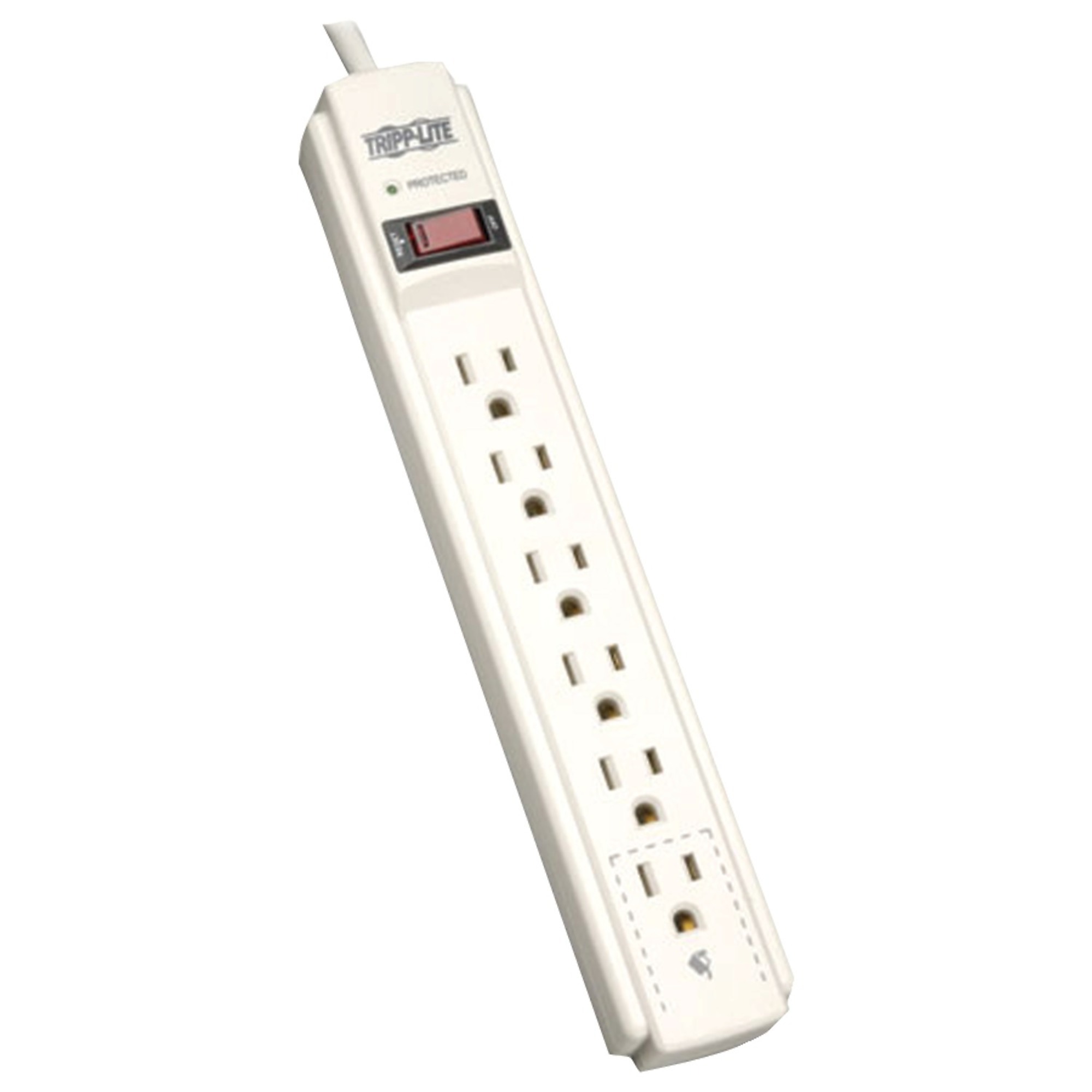 Tripp Lite Protect It! , 6-Outlet Surge Protector, Cord Length 4 ft, Cable Gauge 14 Amps 15 Model TLP604