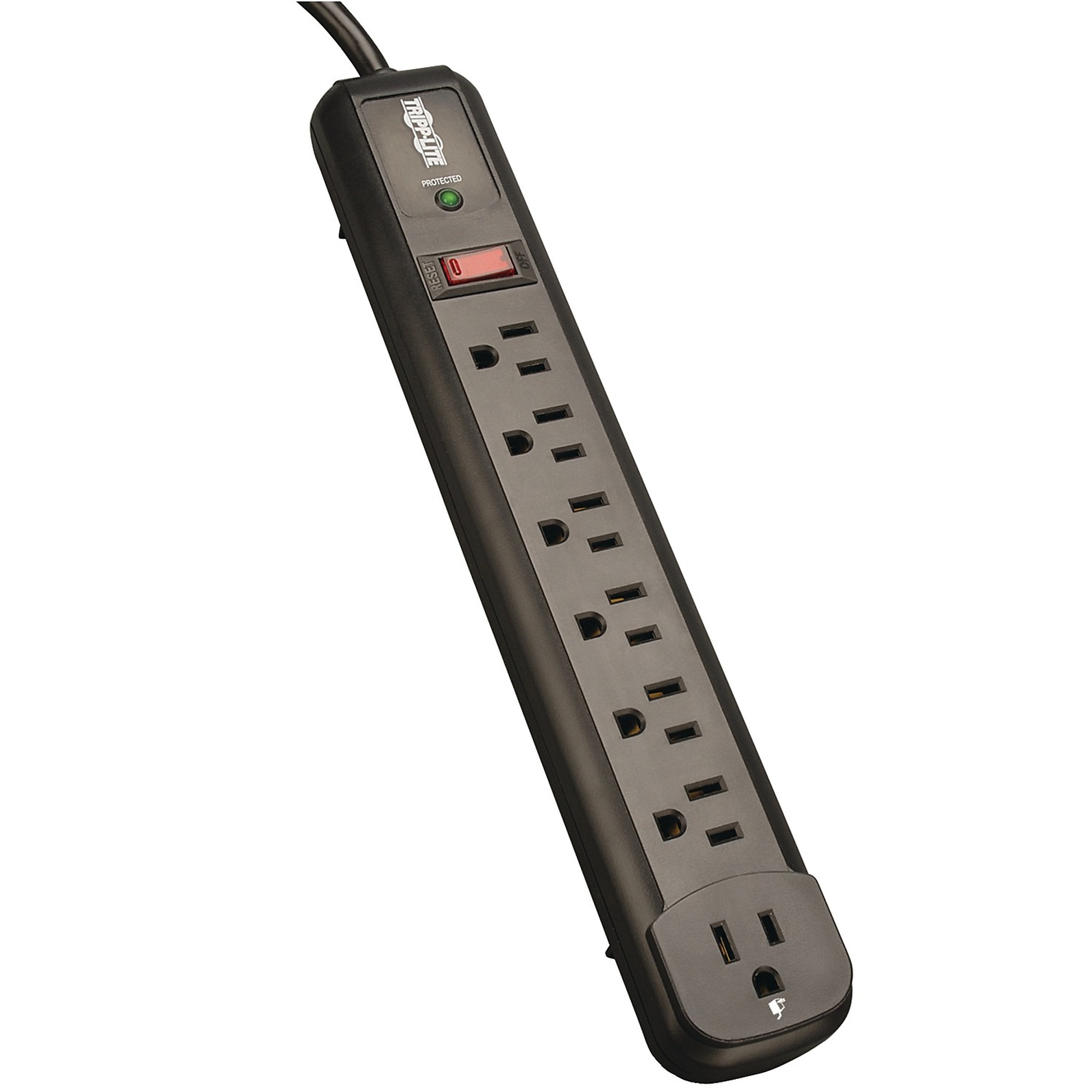 Tripp Lite Protect It! , 7-Outlet Surge Protector, Cord Length 4 ft, Cable Gauge 14 Amps 15 Model TLP74RB