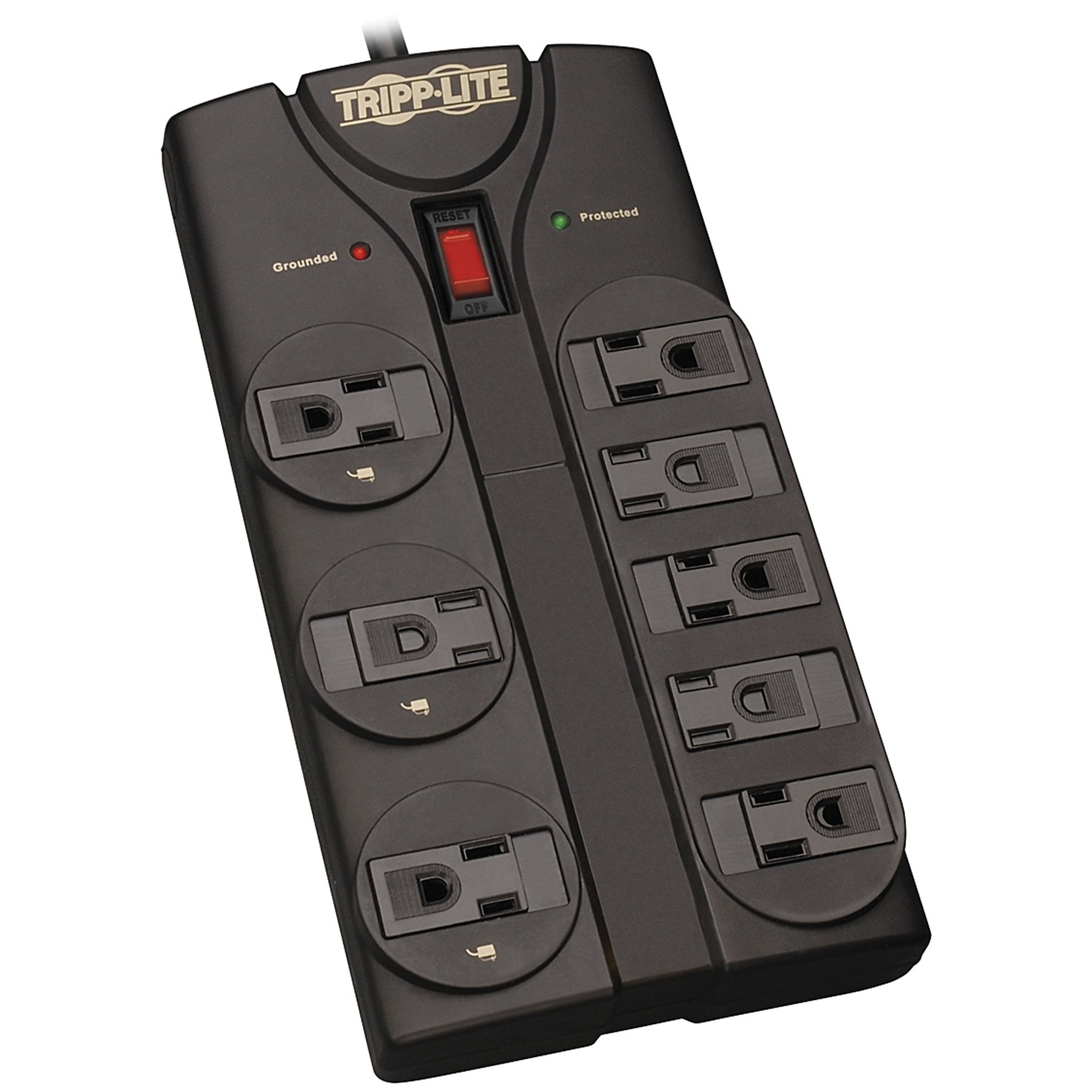 Tripp Lite Protect It! , 8-Outlet Surge Protector, Cord Length 8 ft, Cable Gauge 14 Amps 15 Model TLP808B