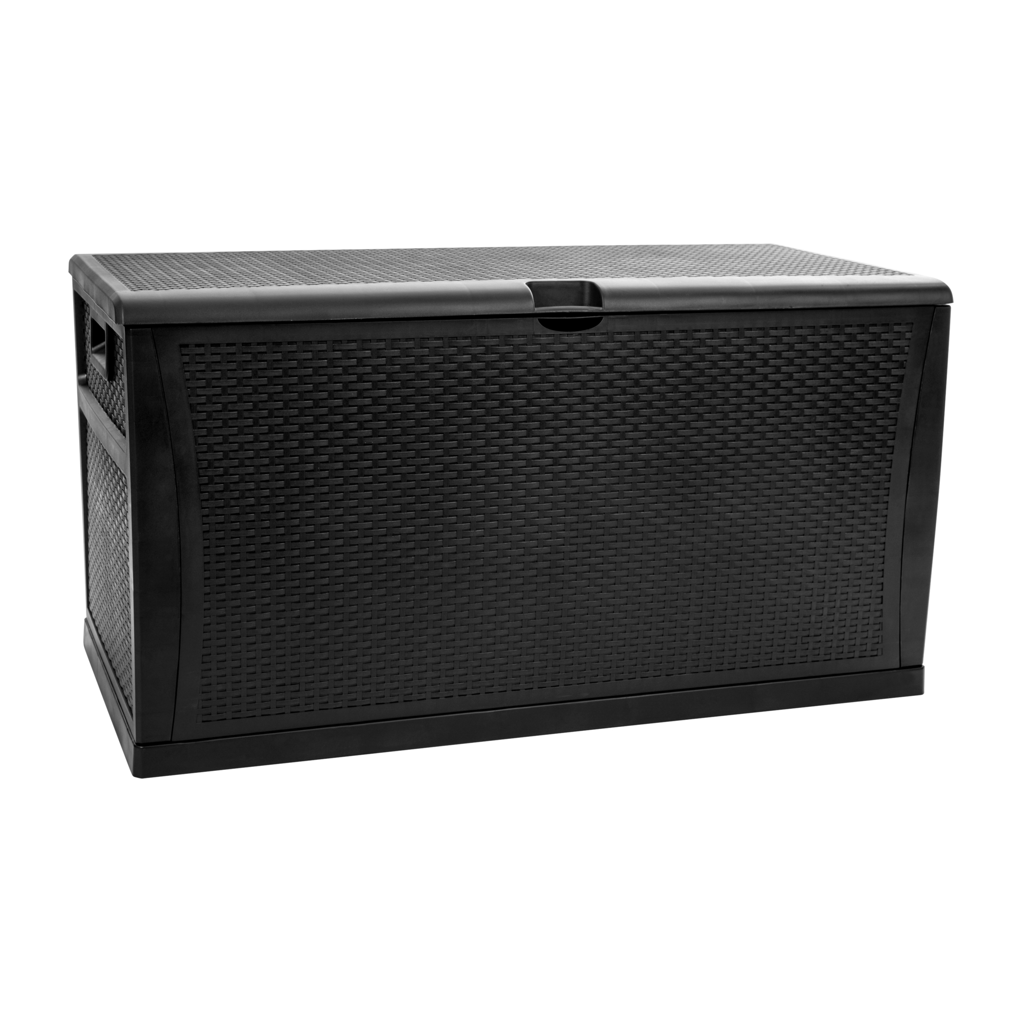 Flash Furniture, Black 120 Gallon Plastic Deck Box Outdoor Storage, Capacity 120 Gal, Model QTKTL4023BK