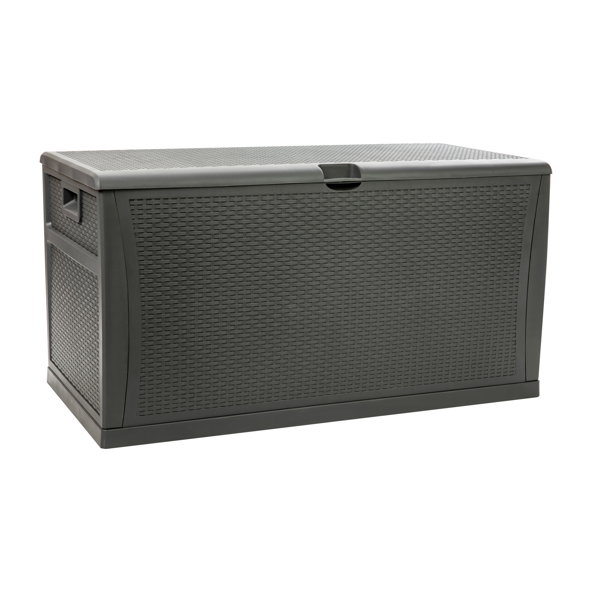 Flash Furniture, Gray 120 Gallon Plastic Deck Box Outdoor Storage, Capacity 120 Gal, Model QTKTL4023GY