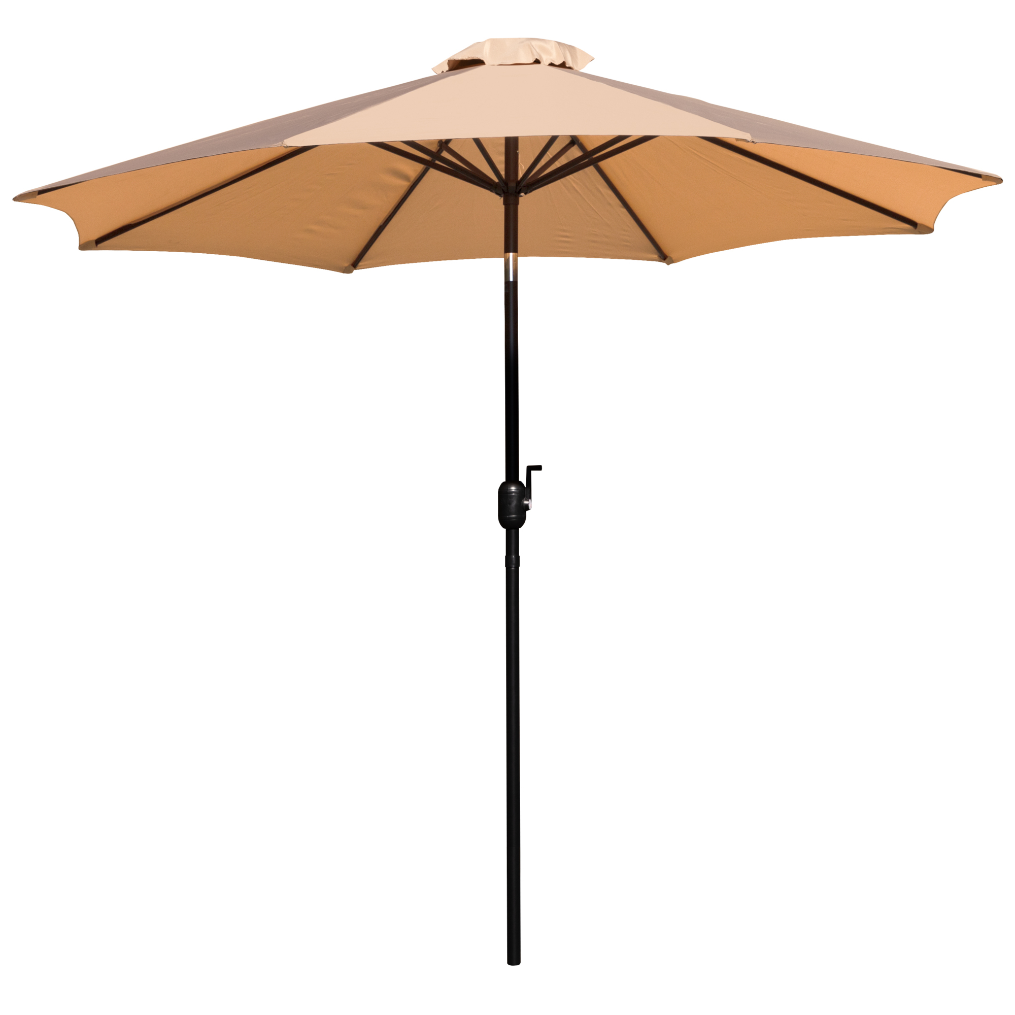 Flash Furniture, Tan 9ft. Round Umbrella - Crank and Tilt Function, Canopy Diameter 9 ft, Shape Octagon, Model GM402003TAN