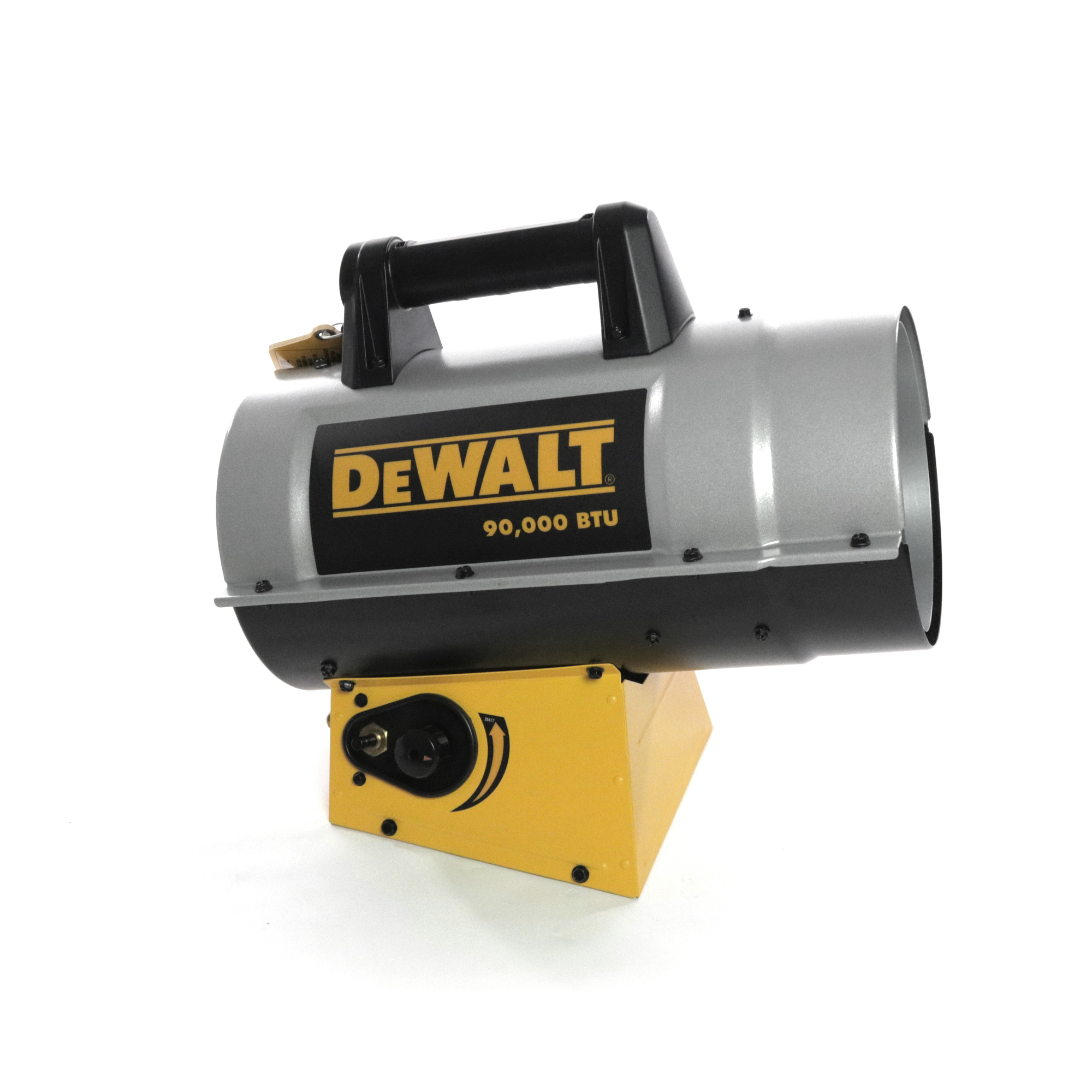 DEWALT, Forced Air Propane Job Site Heater, Heat Type Forced Air, Heat Output 90000 Btu/hour, Heating Capability 2250 ftÂ², Model F340715