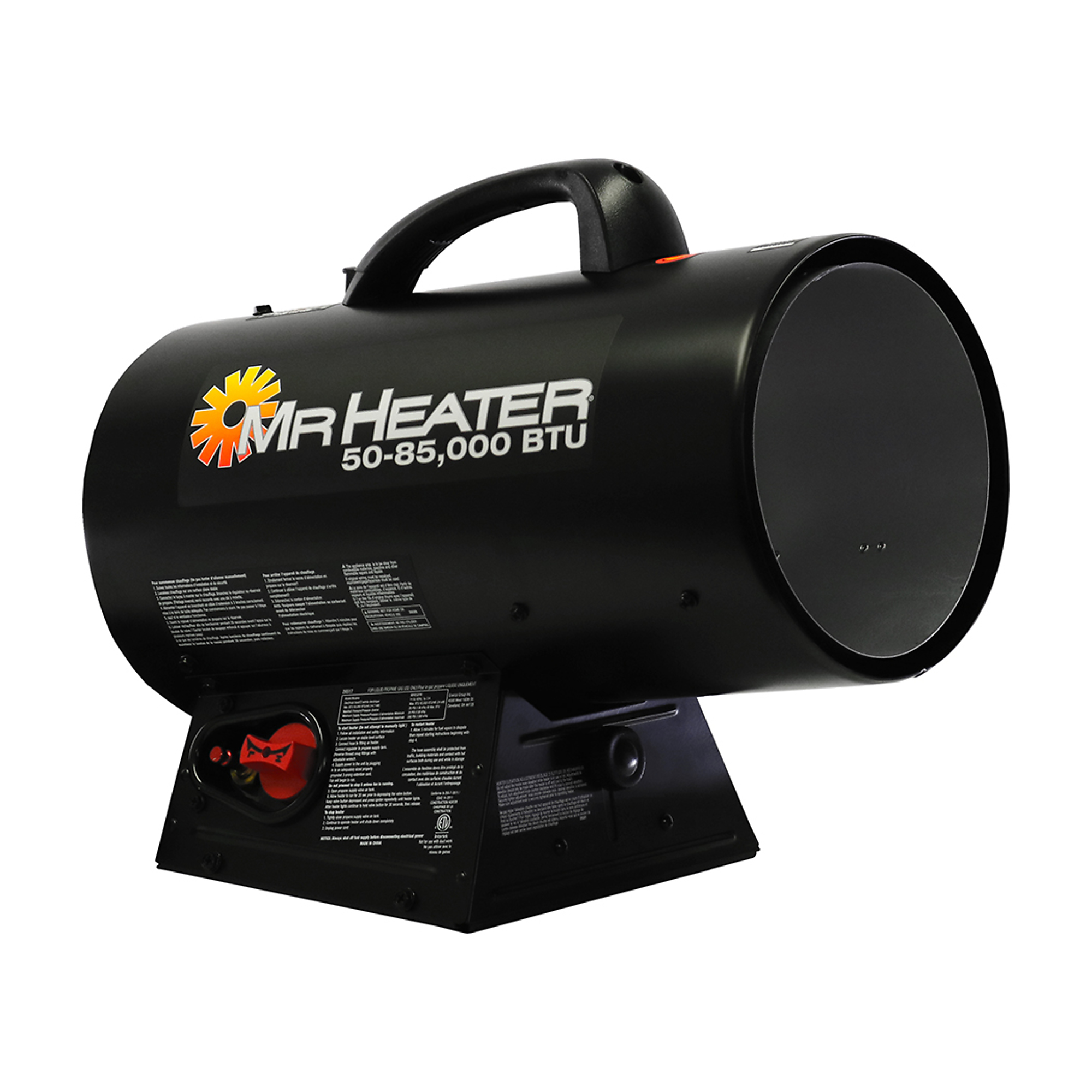 Mr. Heater, Forced air Propane Heater, Heat Type Forced Air, Heat Output 85000 Btu/hour, Heating Capability 2000 ftÂ², Model F271380