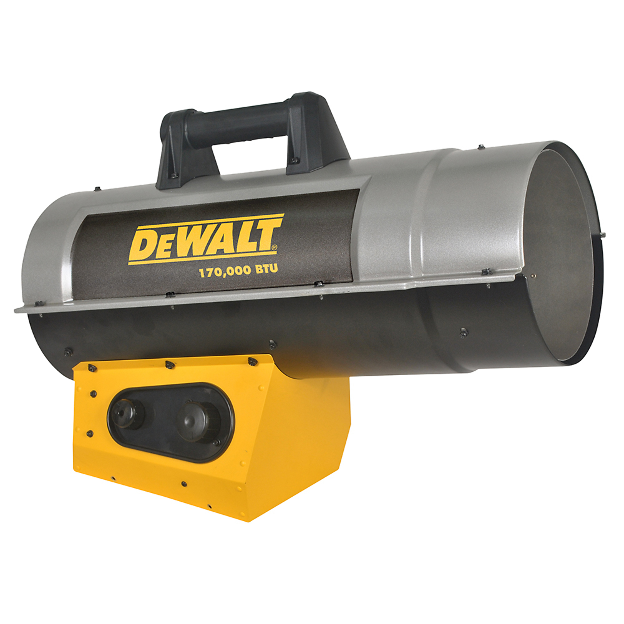 DEWALT, Forced Air Propane Job Site Heater, Heat Type Forced Air, Heat Output 170000 Btu/hour, Heating Capability 4250 ftÂ², Model F340730