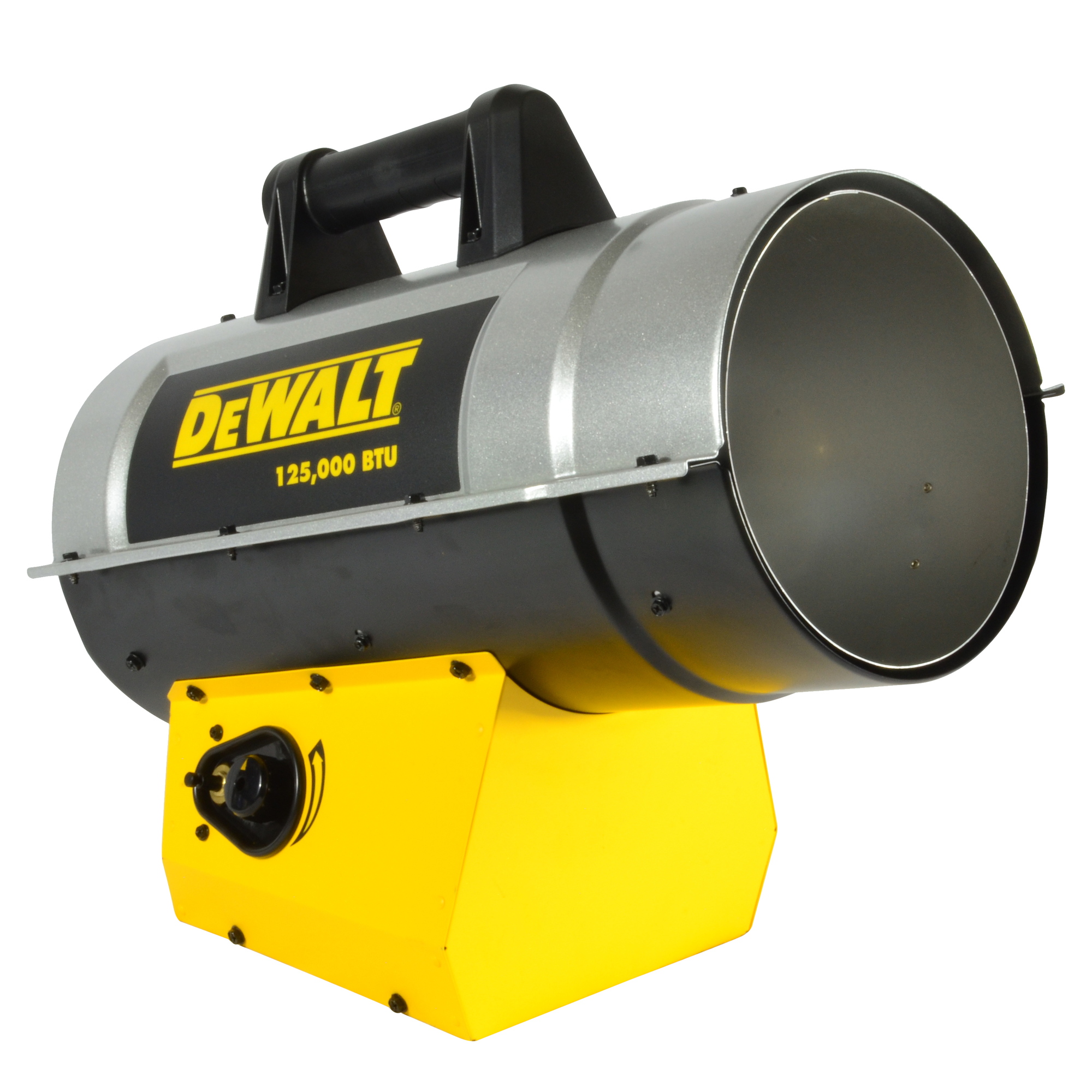 DEWALT, Forced Air Propane Job Site Heater, Heat Type Forced Air, Heat Output 125000 Btu/hour, Heating Capability 3125 ftÂ², Model F340720