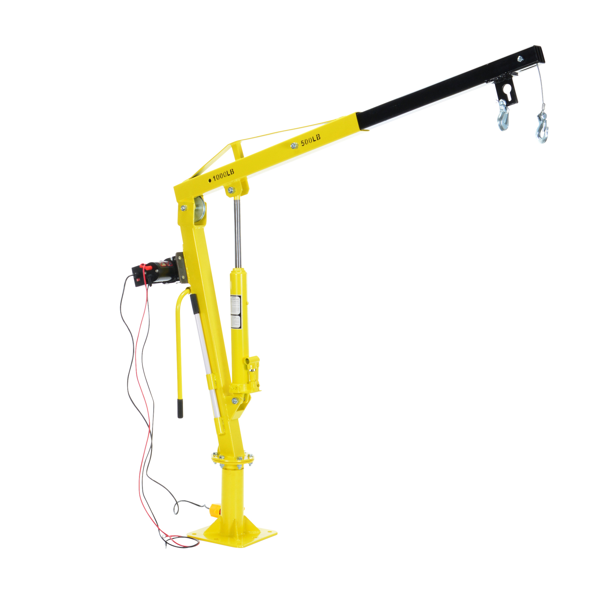 Vestil, Winch jib crane DC power .5k yellow, Mount Type Floor, Capacity 500 lb, Overall Boom Length 54 in, Model WTJ-2-DC
