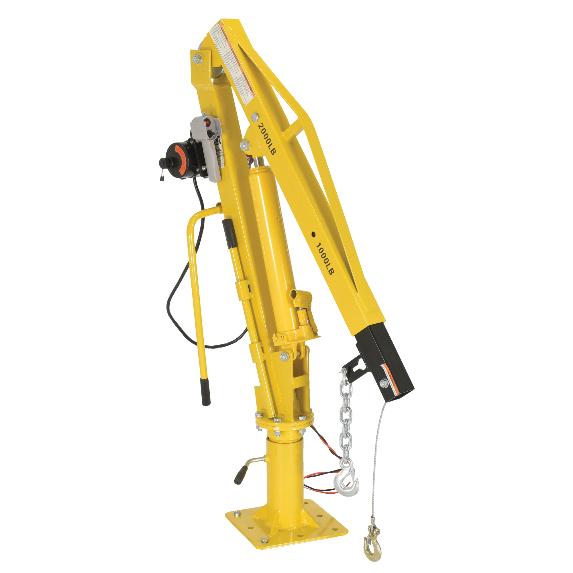 Vestil, Steel DC power jib crane 44Inch reach, Mount Type Floor, Capacity 1000 lb, Overall Boom Length 44 in, Model WTJ-4-DC