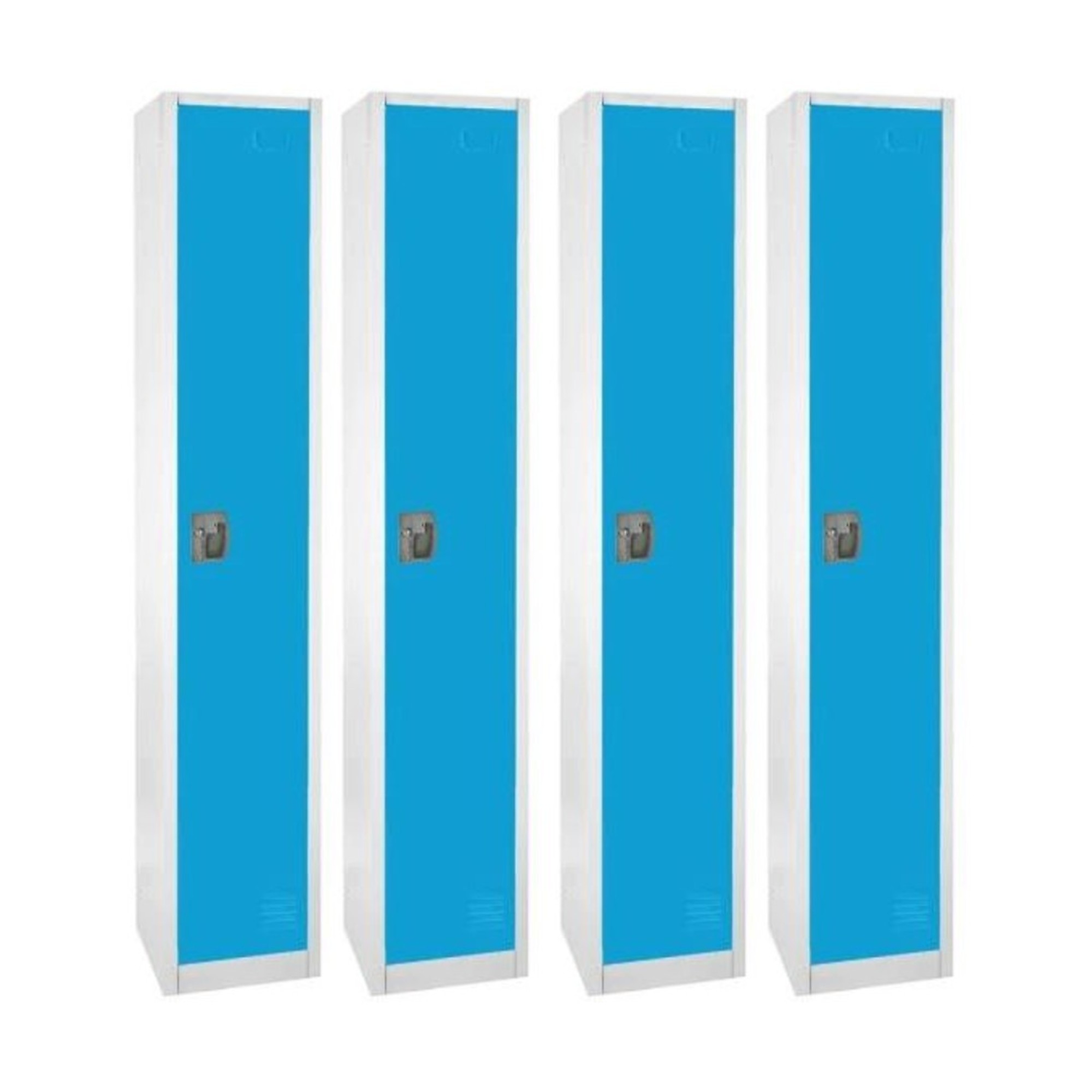 Alpine, 72Inch H 1-Tier Steel Storage Locker, Blue, 4-Pack, Height 72 in, Width 12 in, Color Blue, Model ADI629-201-BLU-4PK